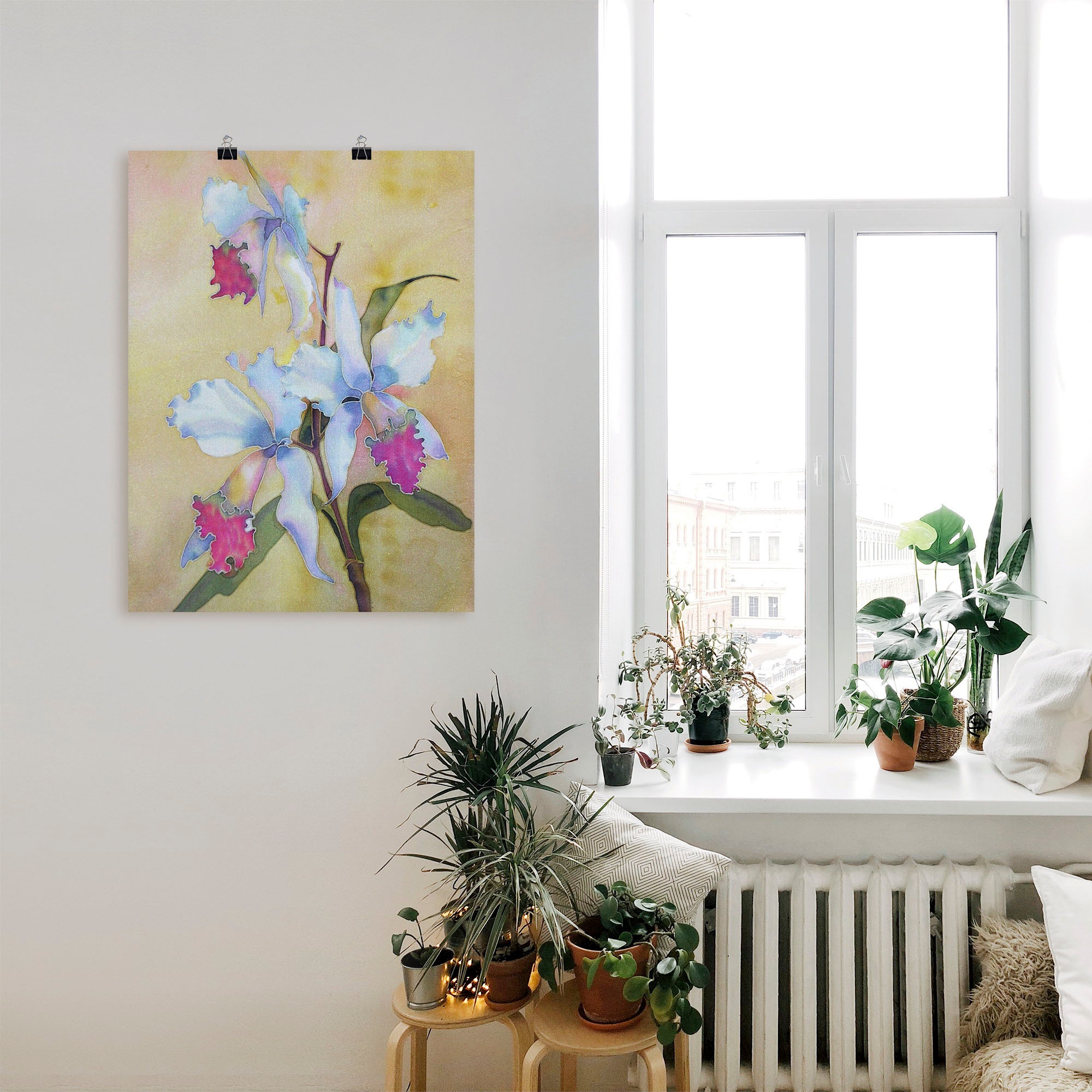 Artland Wandbild »weiß-blaue Orchidee«, Blumen, (1 St.), als Leinwandbild, Wandaufkleber oder Poster in versch. Größen