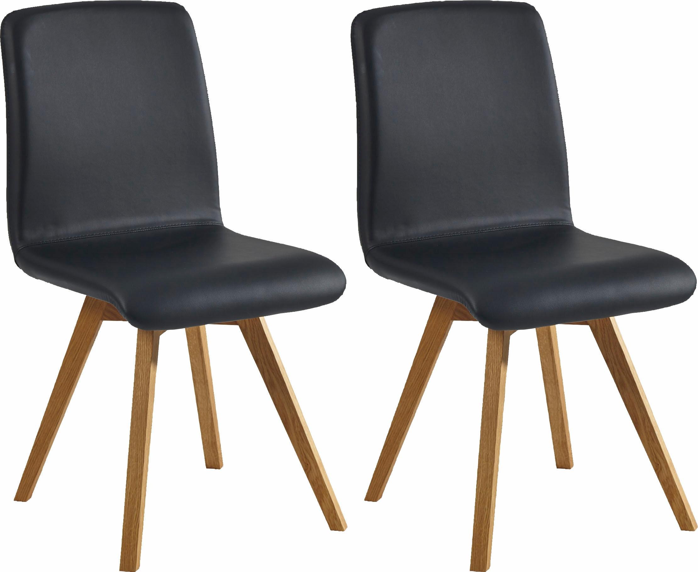 massivline&more 4-Fußstuhl »Karla«, (Set), 2 St., Leder, Gestell aus Massiv günstig online kaufen