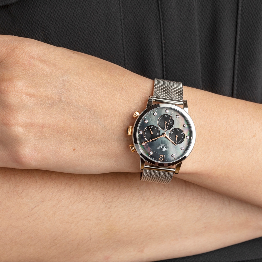 Lotus Chronograph »Trendy« Quarzuhr, Armbanduhr, Damenuhr, Edelstahlarmband, analog