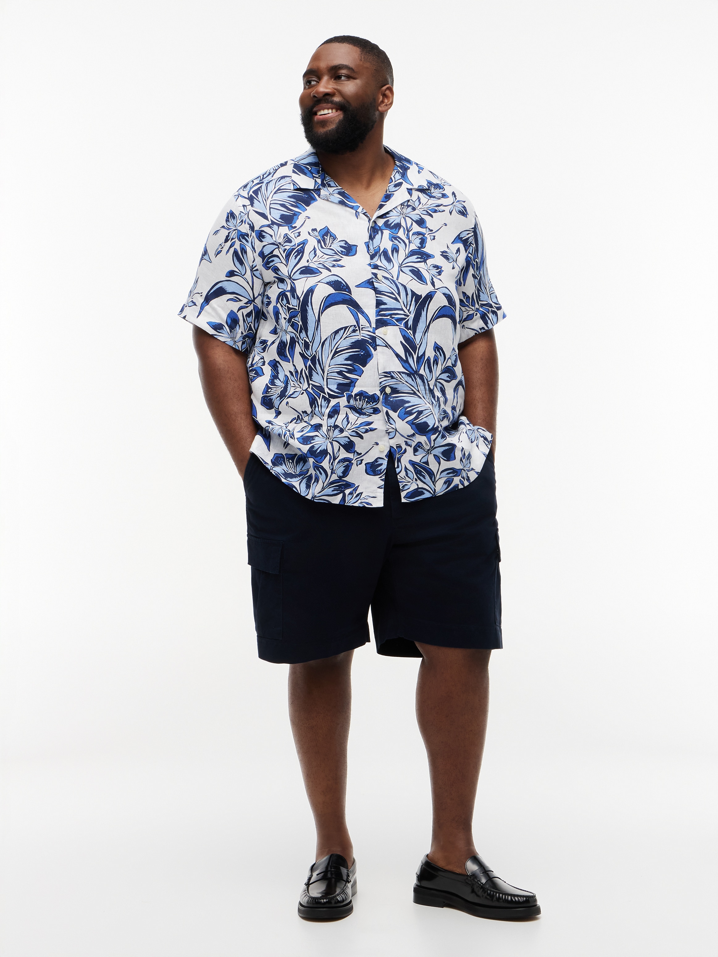 Tommy Hilfiger Big & Tall Kurzarmhemd »BT-LINEN FLORAL AOP« Leinenhemd, regular fit, Große Größen