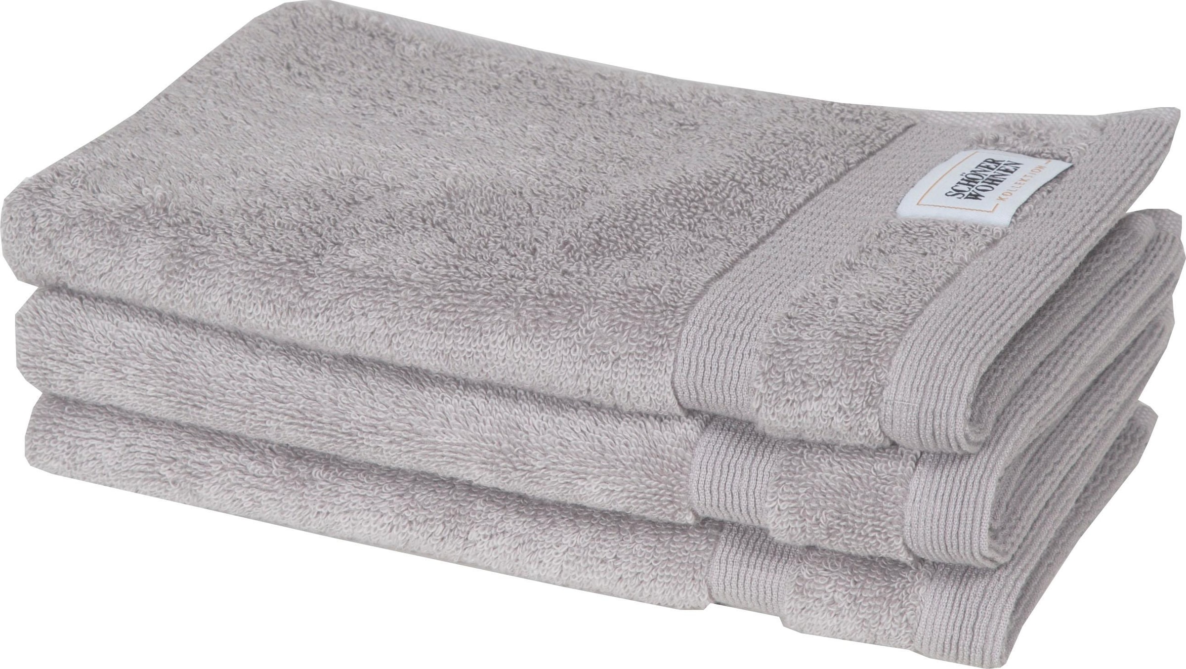 SCHÖNER WOHNEN-Kollektion Gästehandtuch »Cuddly« schnell trocknende Airtouch-Qualität grau Frotteevelours, Obermaterial: 100% Baumwolle B/L: 30cmx50cm