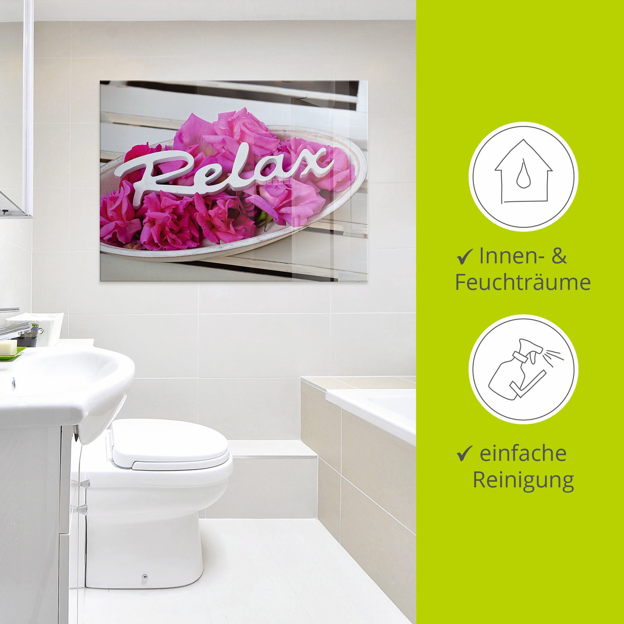 Artland Glasbild »Relax«, Sprüche & Texte, (1 St.), in verschiedenen Größen
