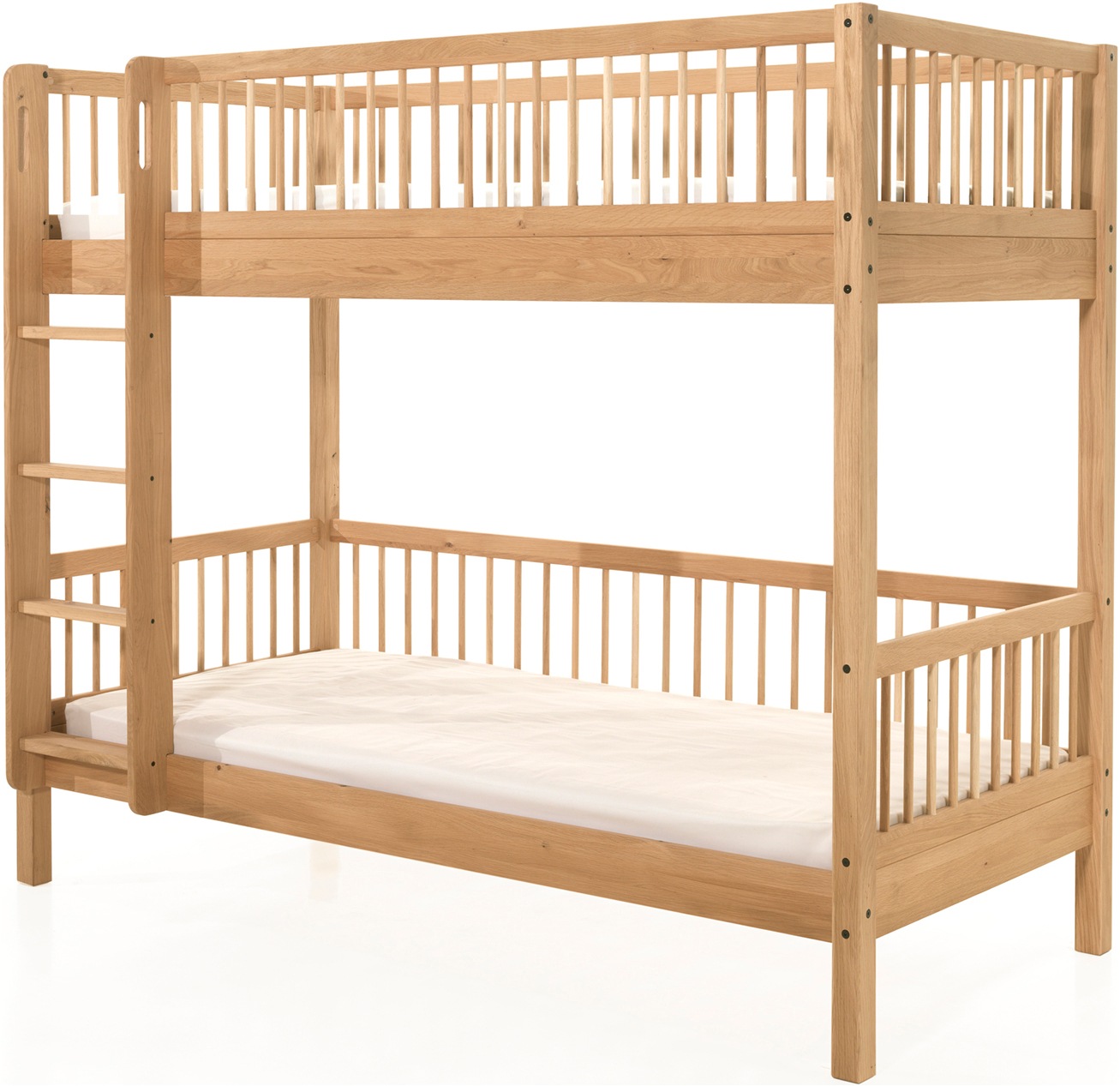 Home affaire Etagenbett »Forrest, Eiche massiv, Made in Europe, langlebige Qualität«, (H/B/T ca. 176/90/200cm), Schublade + unterer Rausfallschutz optional, stabil, 2 Lattenroste