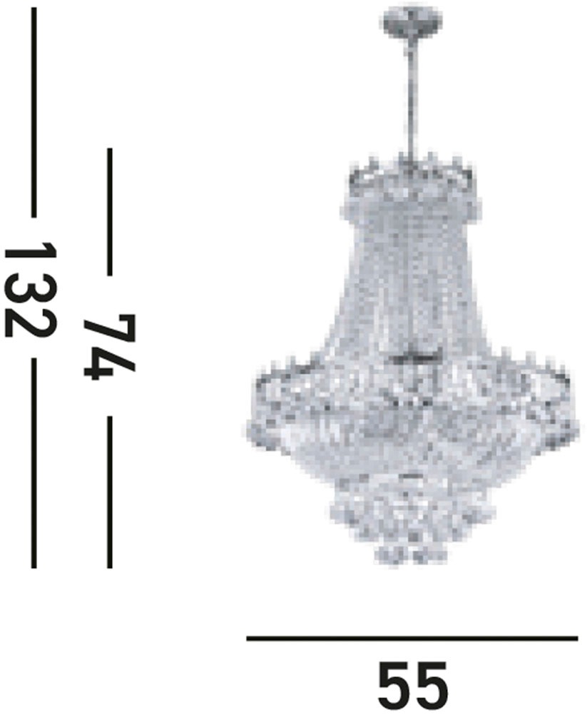 Searchlight Kronleuchter »Hängeleuchte Versailles, 9-flammig«, 9 flammig, Leuchtmittel E14 | ohne Leuchtmittel, Glamourös