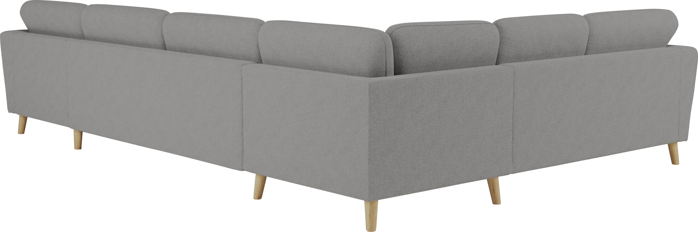 Home affaire Wohnlandschaft »MARSEILLE XXL 349cm, U-Form, Ottomane rechts/links wählbar«, Massivholzbeine Eiche, Landhausstil, Wellenunterfederung