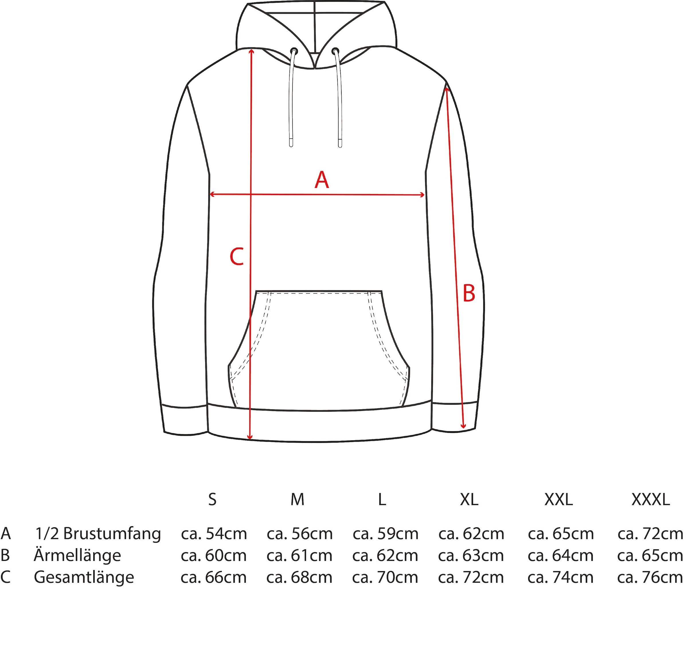 Zwillingsherz Hoodie »"Rahel"«, Kontrastbündchen, Kängurutasche, Langarm, Kapuze, Kordelzug
