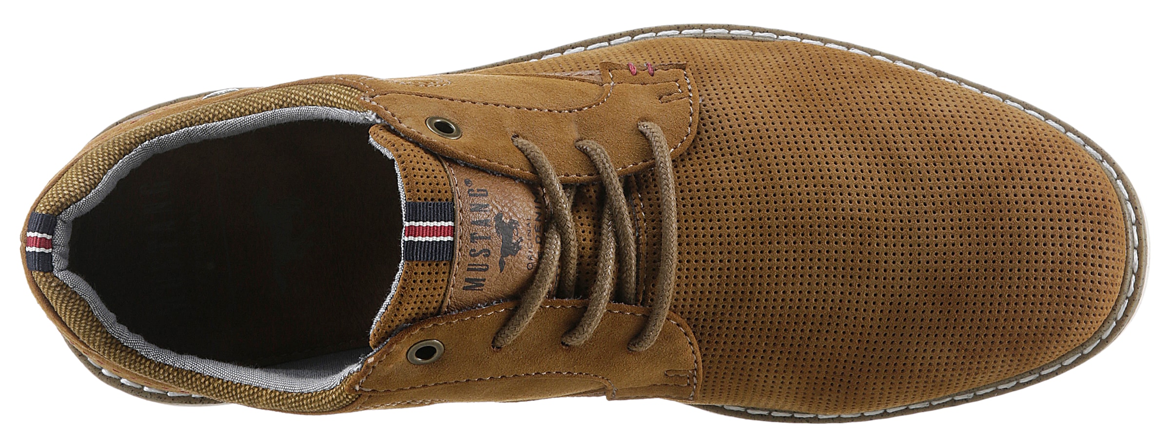 Mustang Shoes Schnürschuh, Freizeitschuh, Halbschuh, Schnürschuh mit Perforation
