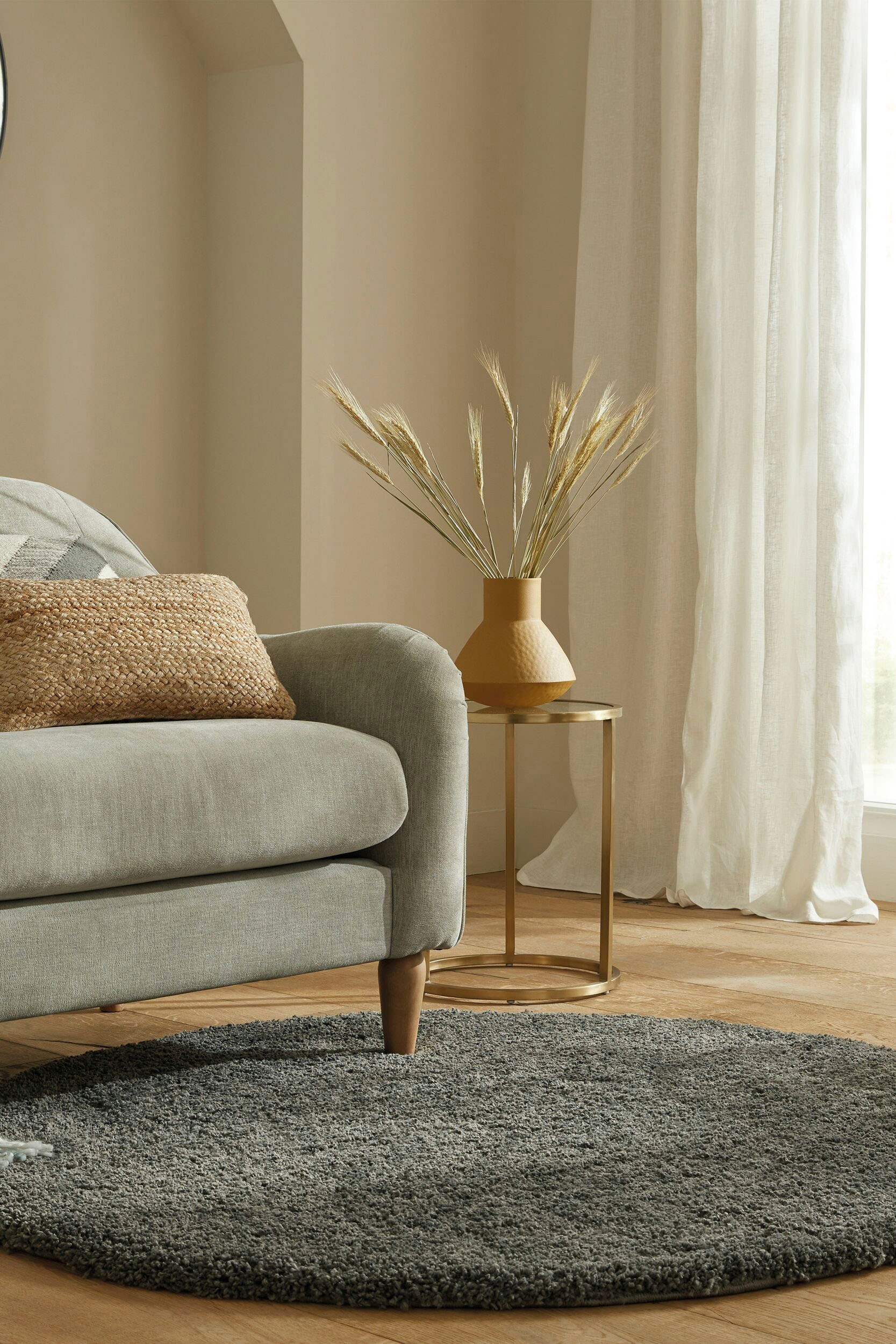 FLAIR RUGS Hochflor-Teppich »Feather«, rund, 40 mm Höhe