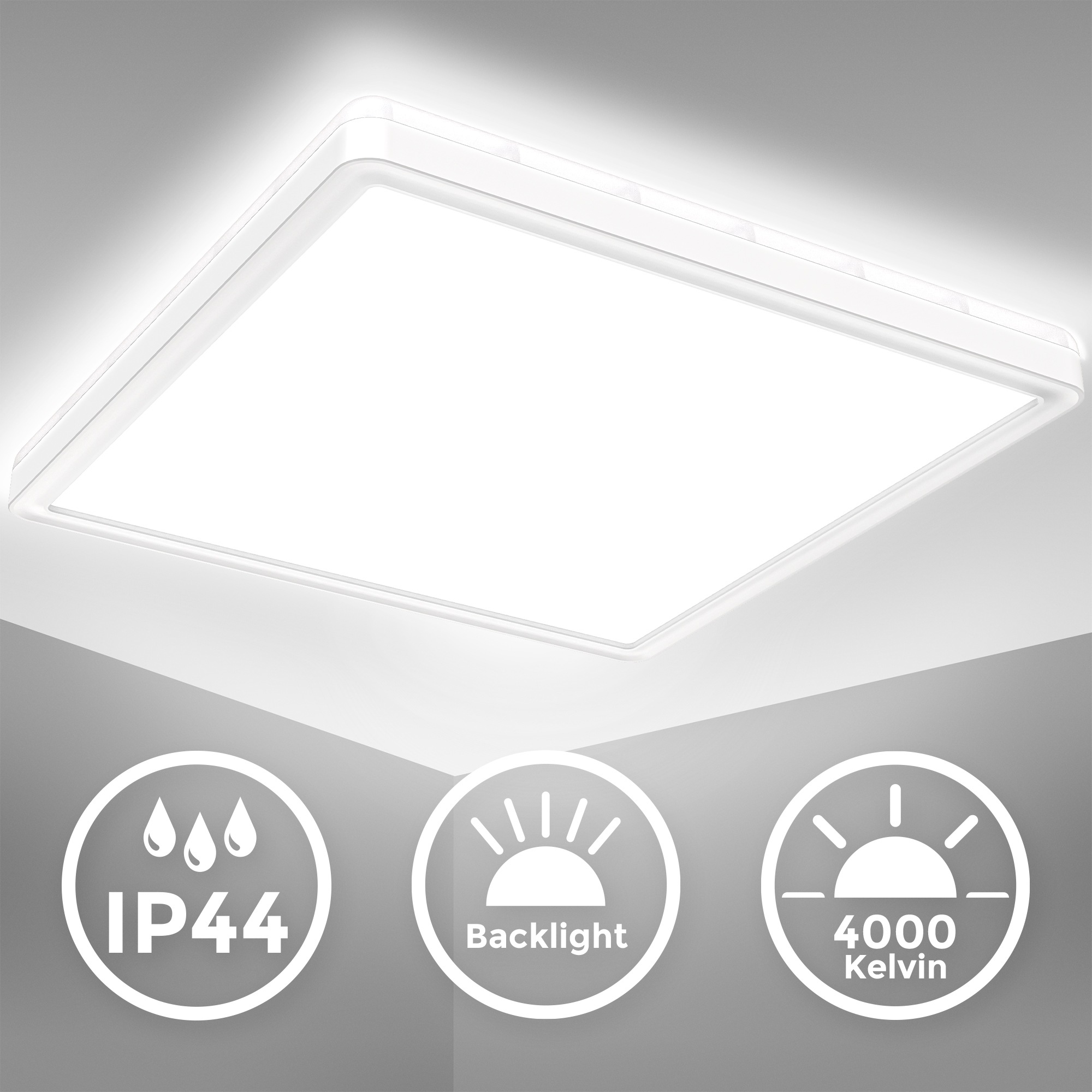 B.K.Licht LED Deckenleuchte »LED Bad-Deckenlampe, mit Backlight, Ultraflach günstig online kaufen