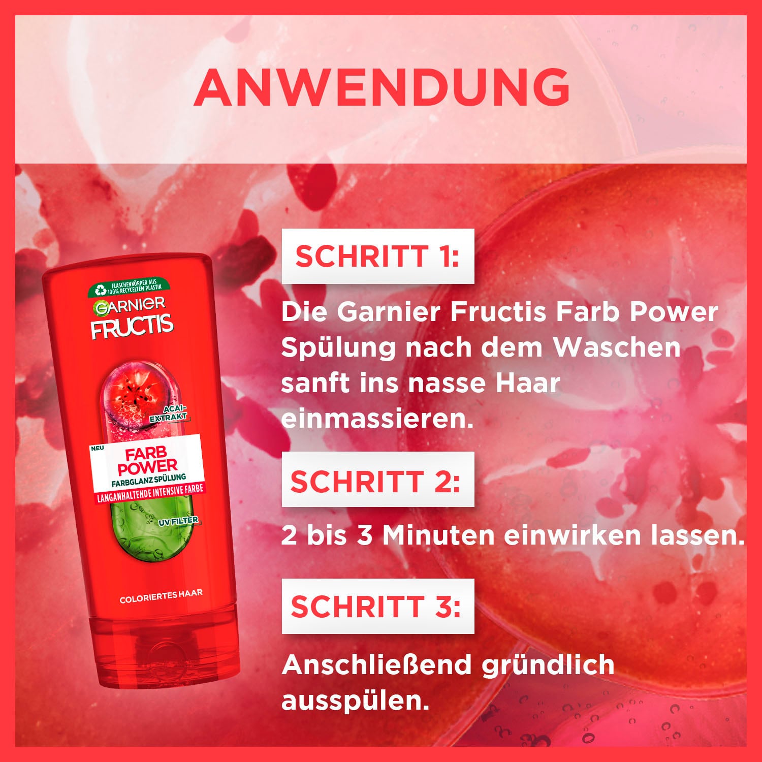 GARNIER Haarspülung »Garnier Fructis Farb Power Spülung«