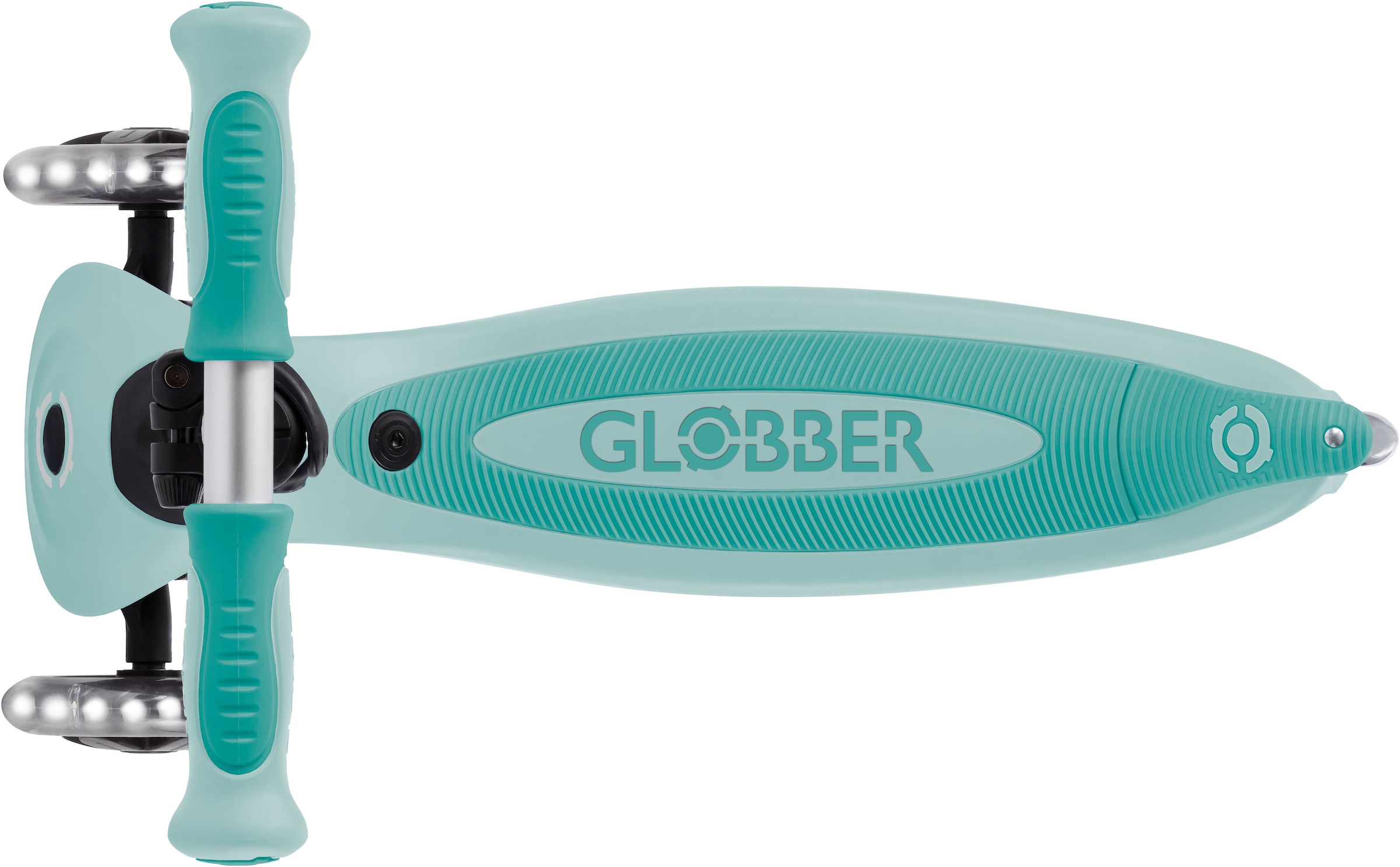Globber Tretroller »GO-UP BABY 360 LIGHTS, mit Leuchtrollen und Leuchtmodul« Aufsitzrad, Laufrad und Scooter in Einem