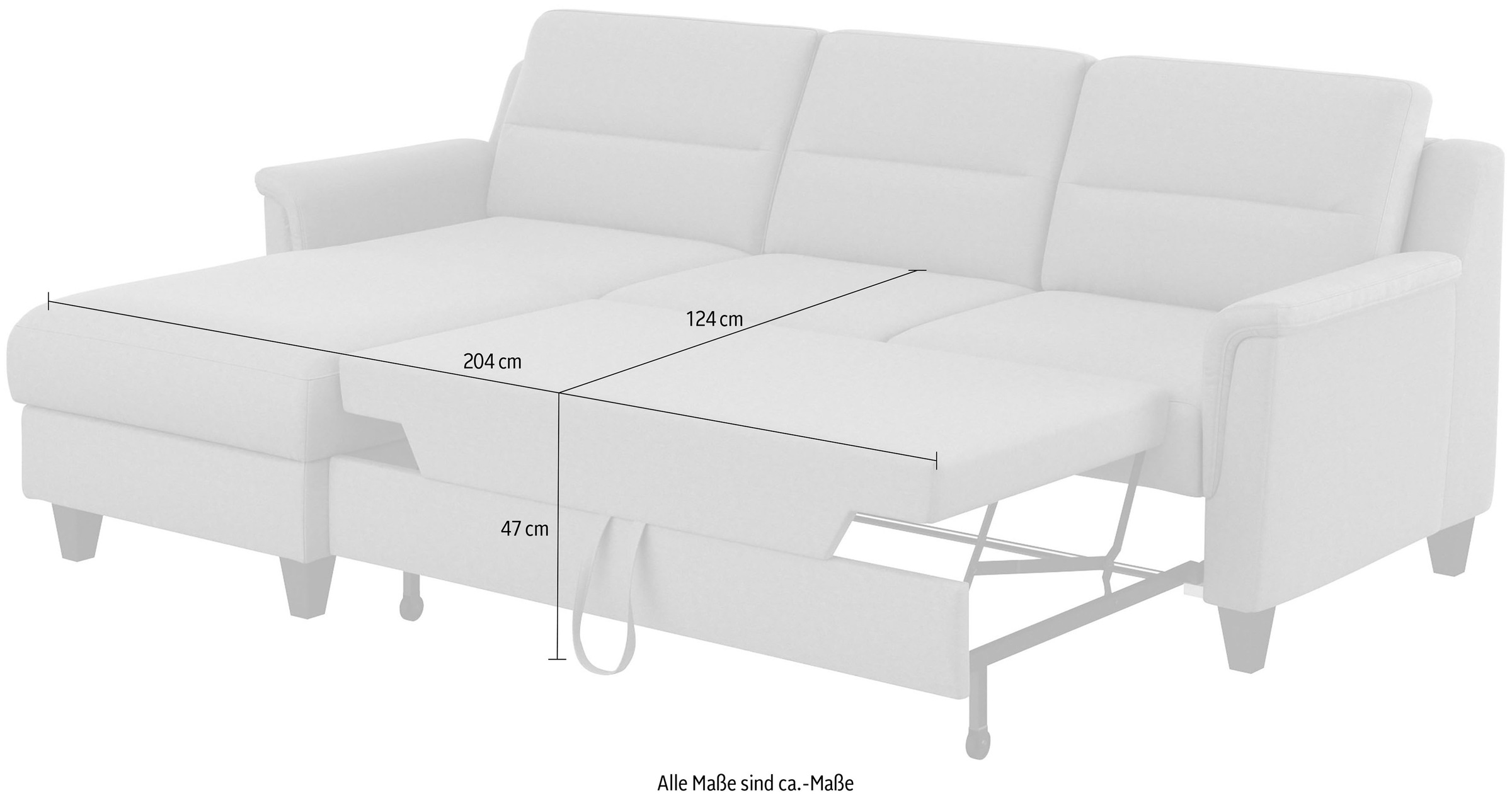 sit&more Ecksofa »Farö L-Form«, inklusive Federkern, wahlweise mit Bettfunktion und Bettkasten