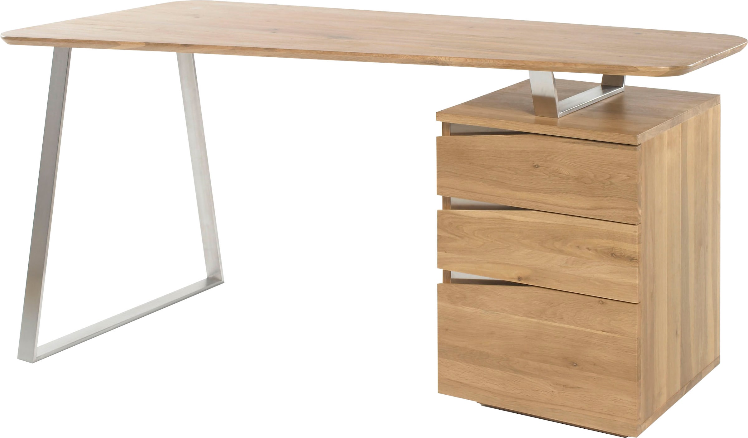 MCA furniture Schreibtisch »Tori«, Asteiche Massivholz geölt, mit 3 Schubladen, Breite 150 cm