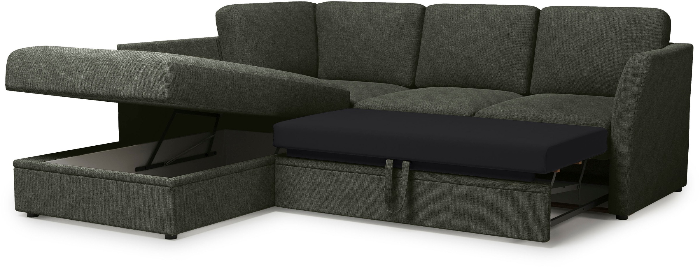 Home affaire Ecksofa »Lavars, L-Form, Schlafsofa«, mit Bettfunktion und Stauraum, in zwei verschiedenen Bezugsqualitäten