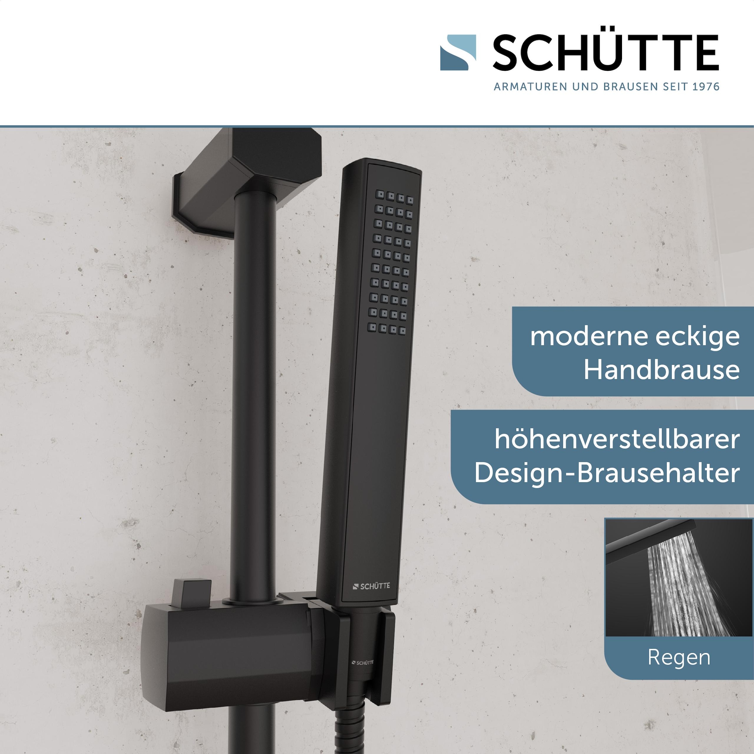 Schütte Duschsystem »TOKYO Überkopfbrause-Set, Schwarz matt«, (10 tlg.), matt schwarz