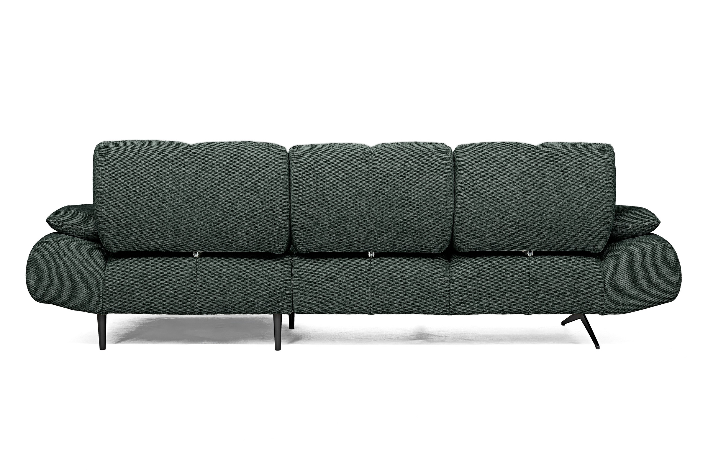 WERK2 Ecksofa »Prado-S Designer Sofa in L-Form mit Bubble-Optik, 285 cm breit« Sitztiefenverstellung an allen 3 Rückenelementen & Schwebe-Optik