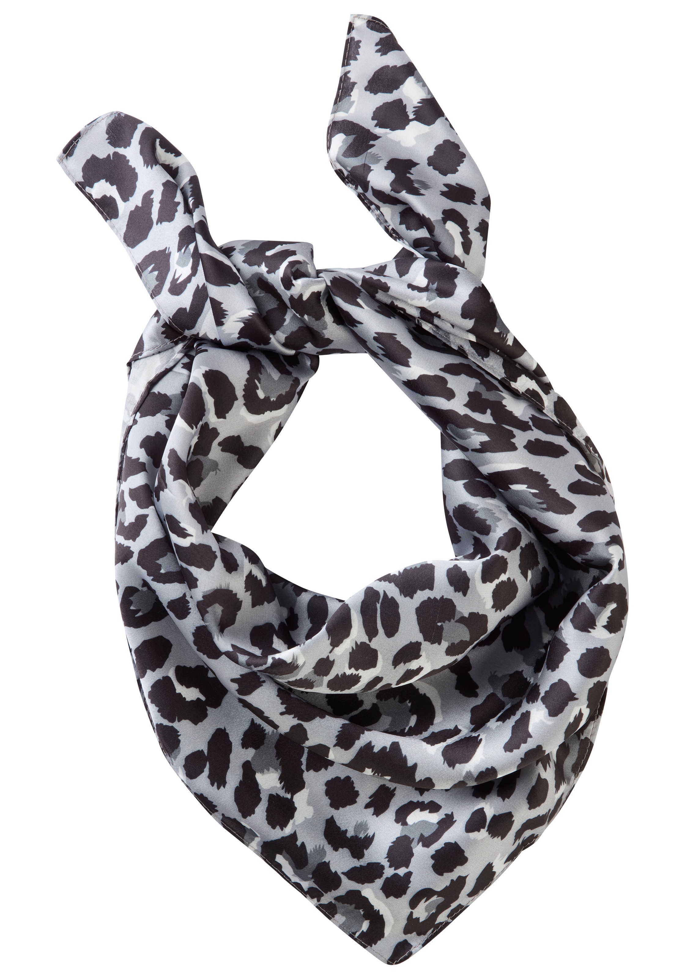 LAURA SCOTT Halstuch mit trendigem Allover-Leopard-Muster - NEW grau-schwarz
