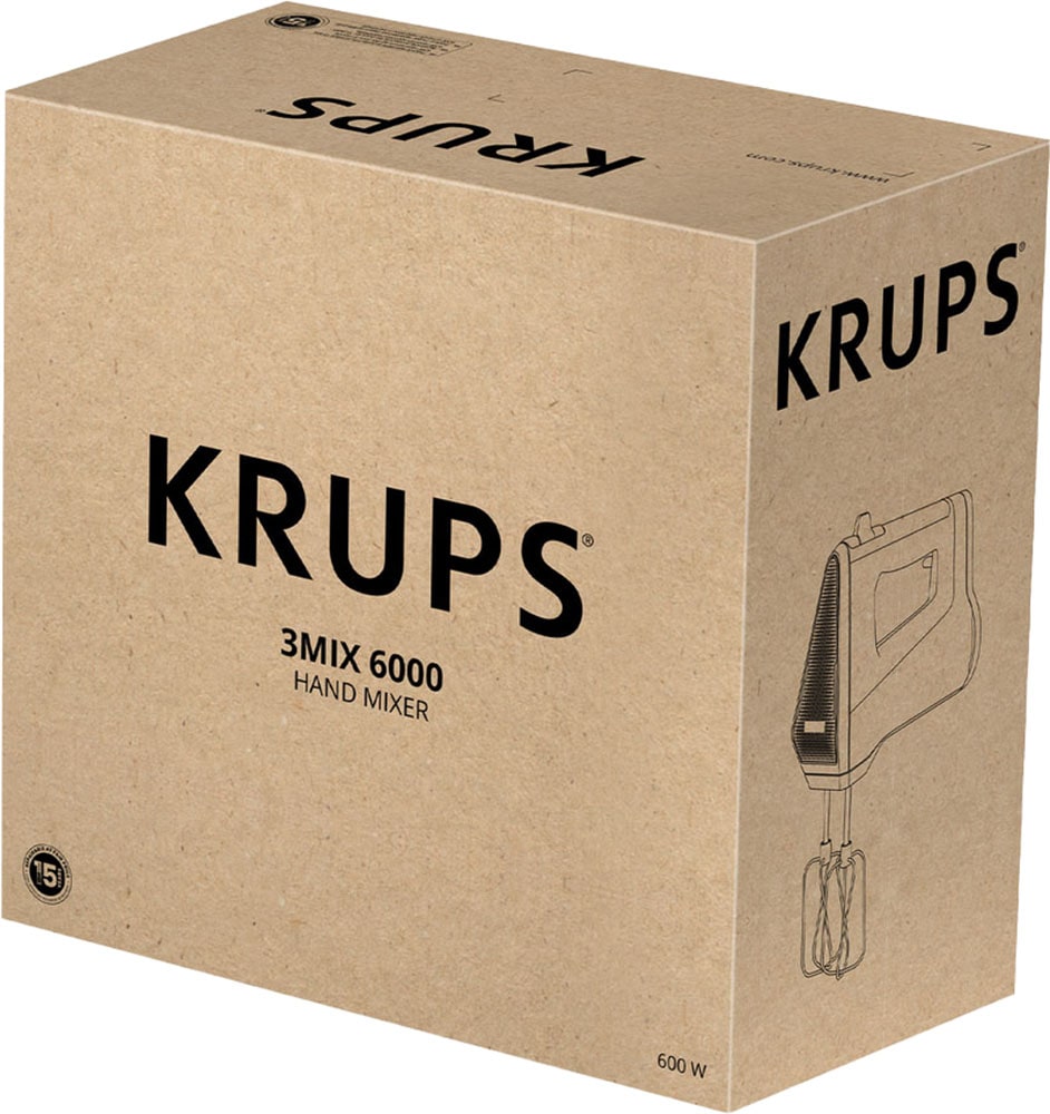 Krups Handmixer »GN6028 3MIX 6000, Soft-Touch-Griff, langes Kabel« 600 W