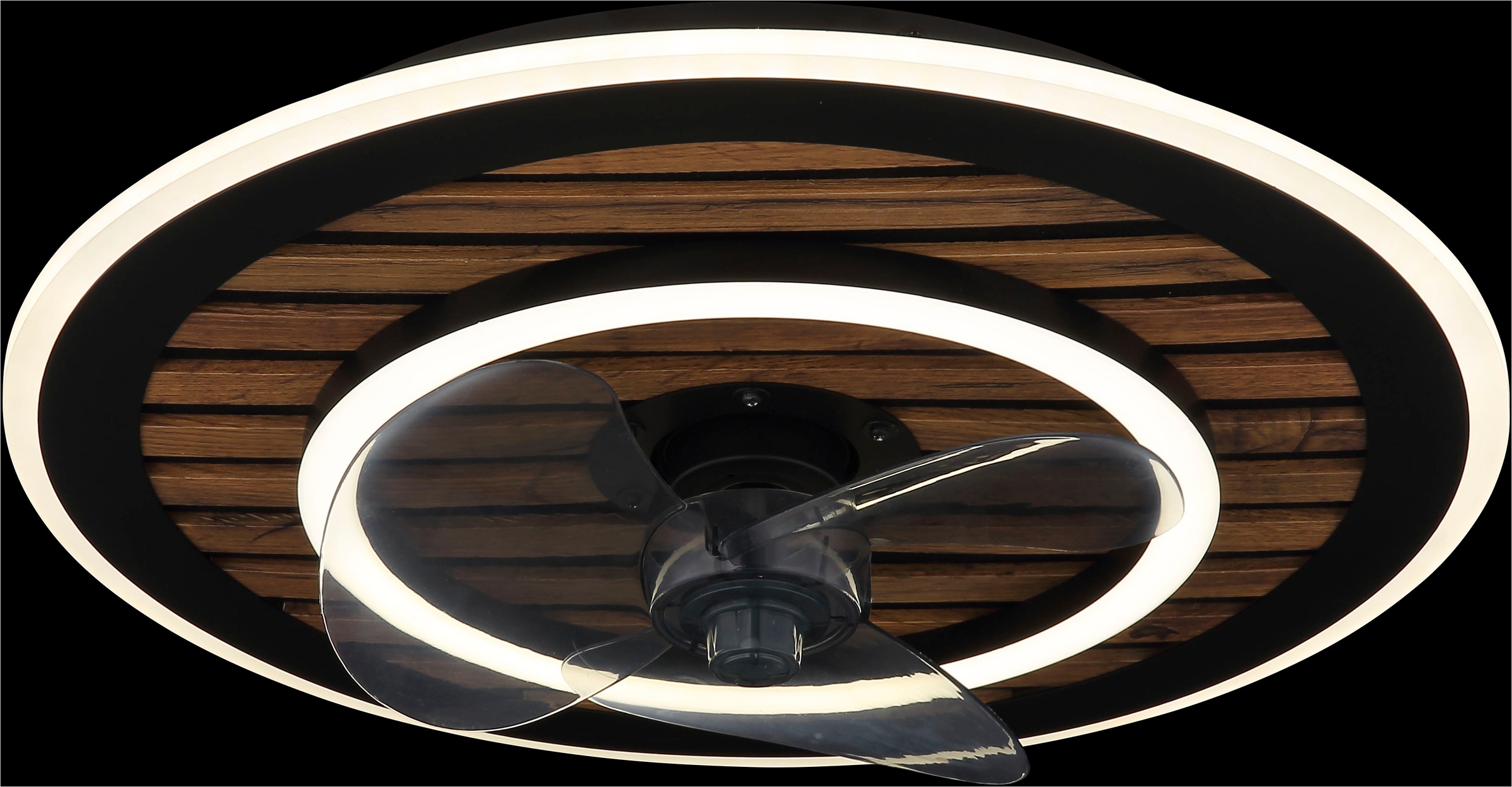 GLOBO LIGHTING Deckenleuchte »TREVINO« LED-Modul 1 Stk. warmweiß - kaltweiß Ventilator kühlen-heizen holzoptik rauchfarben CCT 2700-6000K elegant