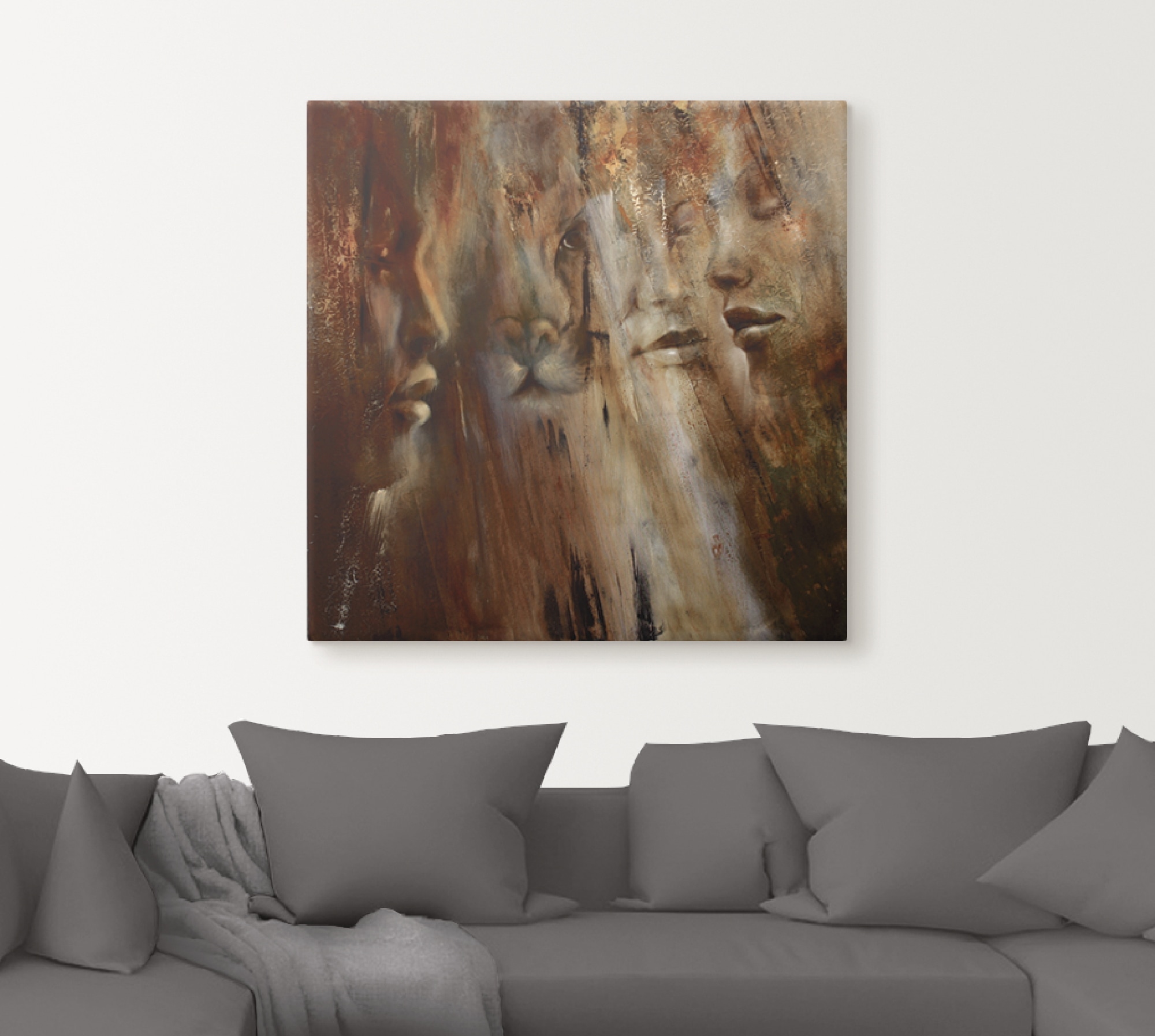 Artland Leinwandbild "Gesichter", Animal Fantasy, (1 St.), auf Keilrahmen g günstig online kaufen