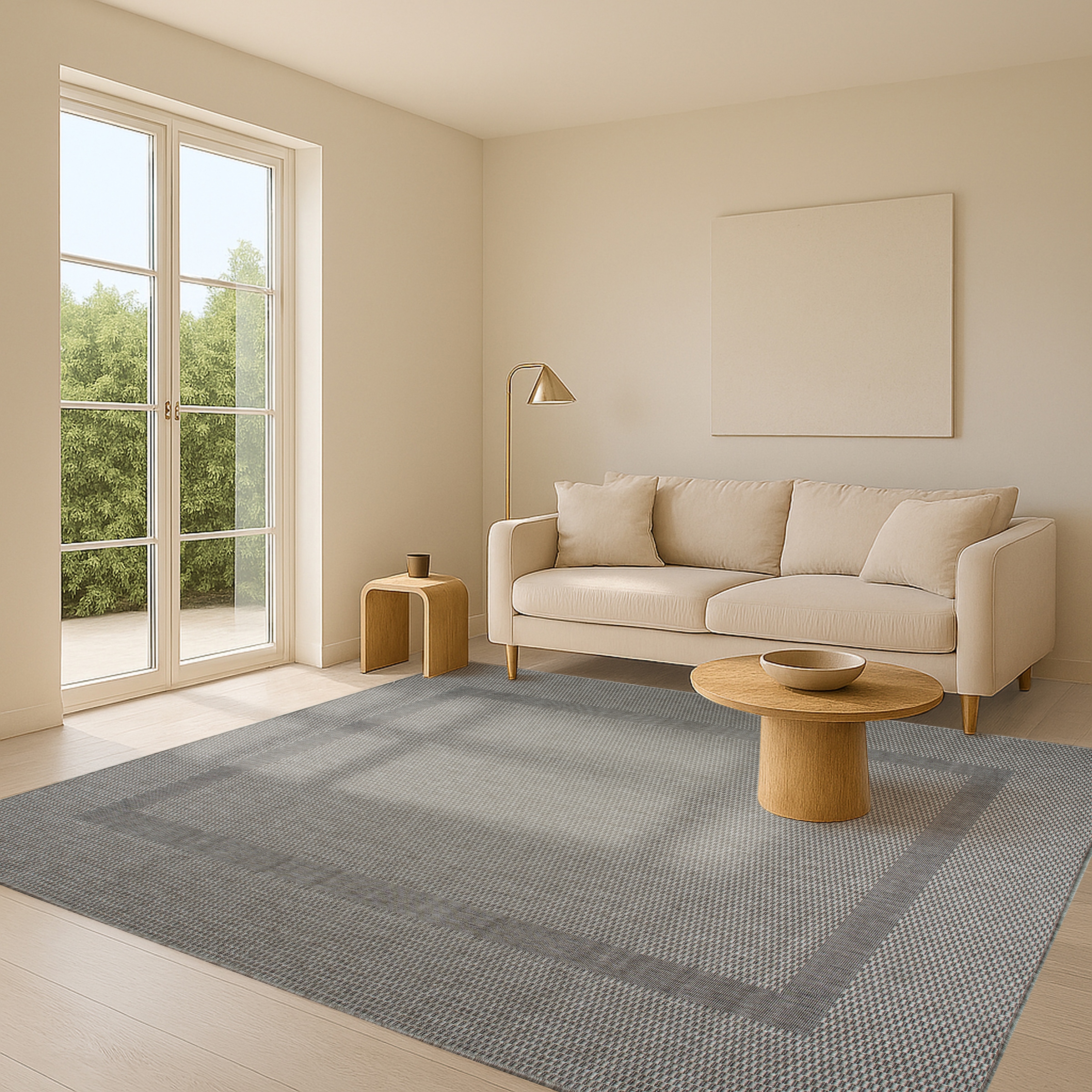 my home Teppich »Venedig Bordüre auch als Läufer erhältlich«, rechteckig, 3 mm Höhe, In- und Outdoor geeignet, Sisal-Optik, Wetterfest & UV-beständig