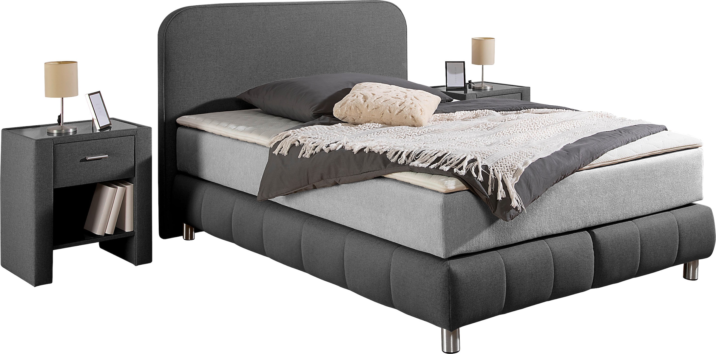 Home affaire Boxspringbett »Cesson, in verschiedenen Breiten«, inkl. Topper günstig online kaufen