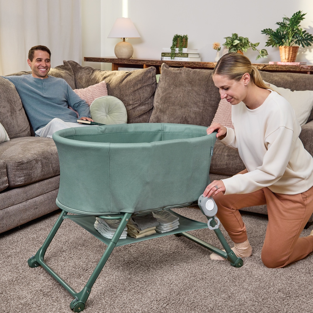 ingenuity Baby-Reisebett »Snooze & Stow™ Easy-Folding Bassinet, grün« faltbar