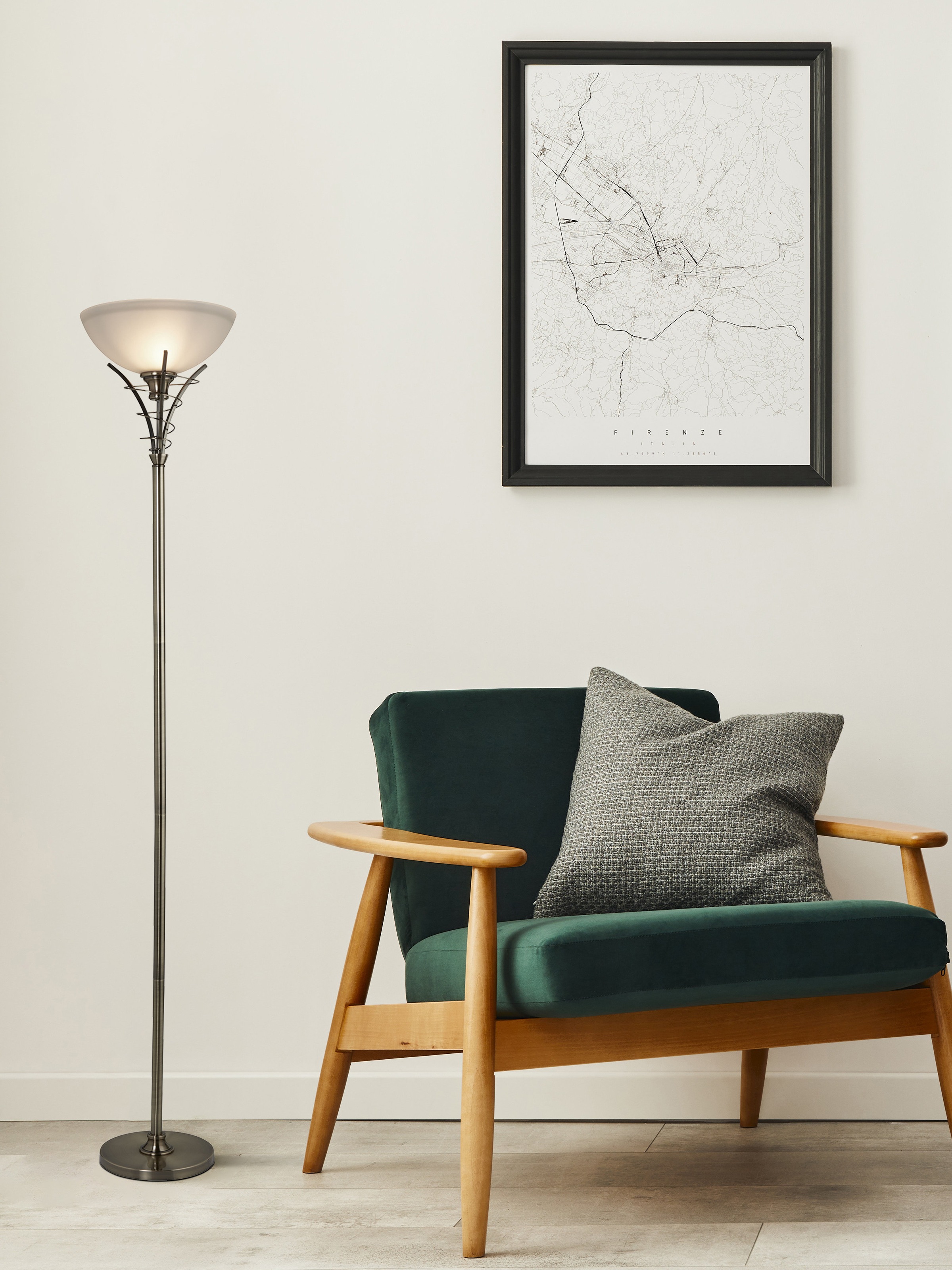 Searchlight Stehlampe »Linea Stehleuchte - Antikes Messing und Glas« E27 1 Stk.