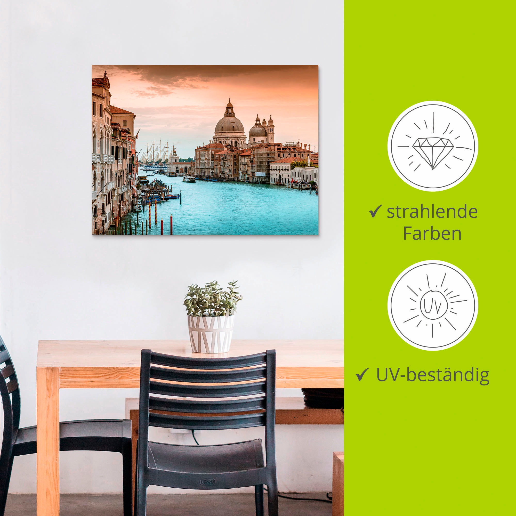 Artland Wandbild »Venedig Canal Grande I«, Italien, (1 St.), als Alubild, Outdoorbild, Leinwandbild, Poster, Wandaufkleber