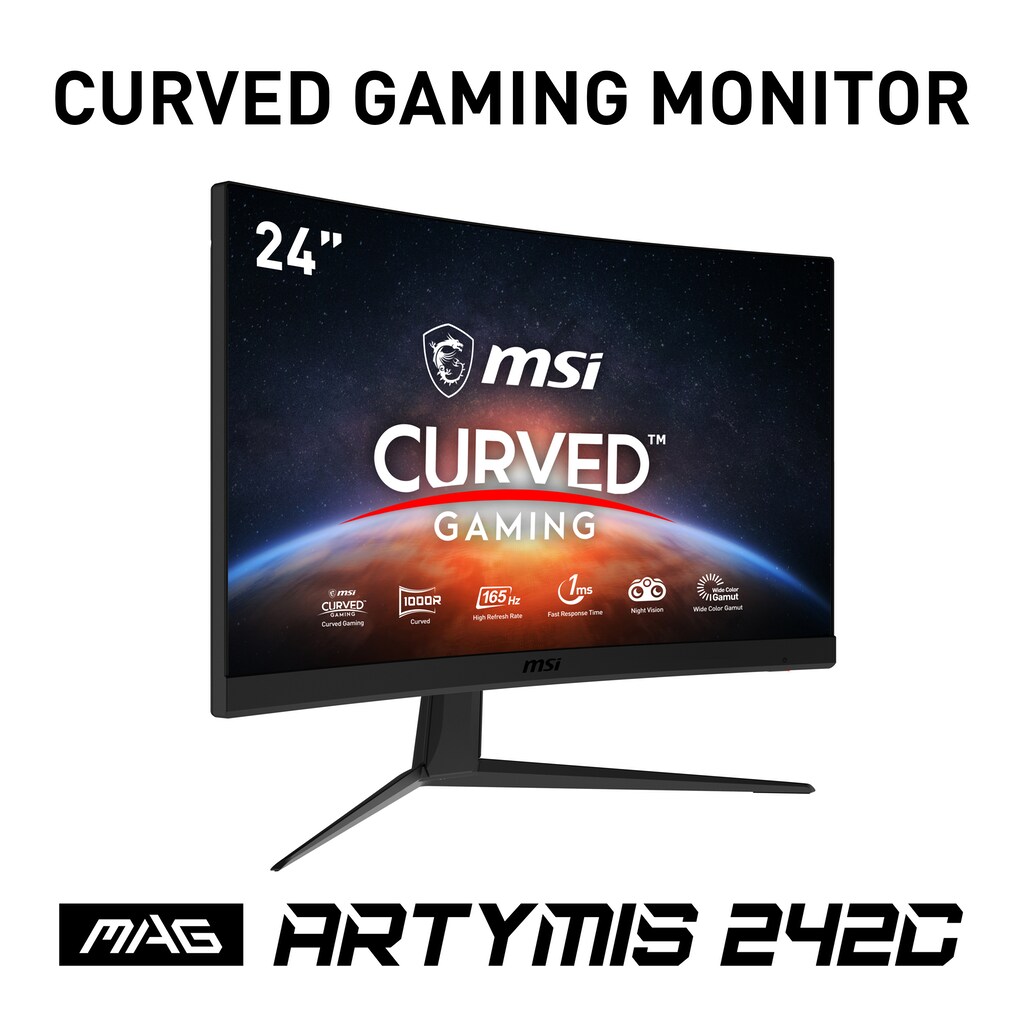 MSI Curved-Gaming-LED-Monitor »MAG ARTYMIS 242C«, 60 cm/23,6 Zoll, 1920 x 1080 px, Retina, 1 ms Reaktionszeit, 165 Hz