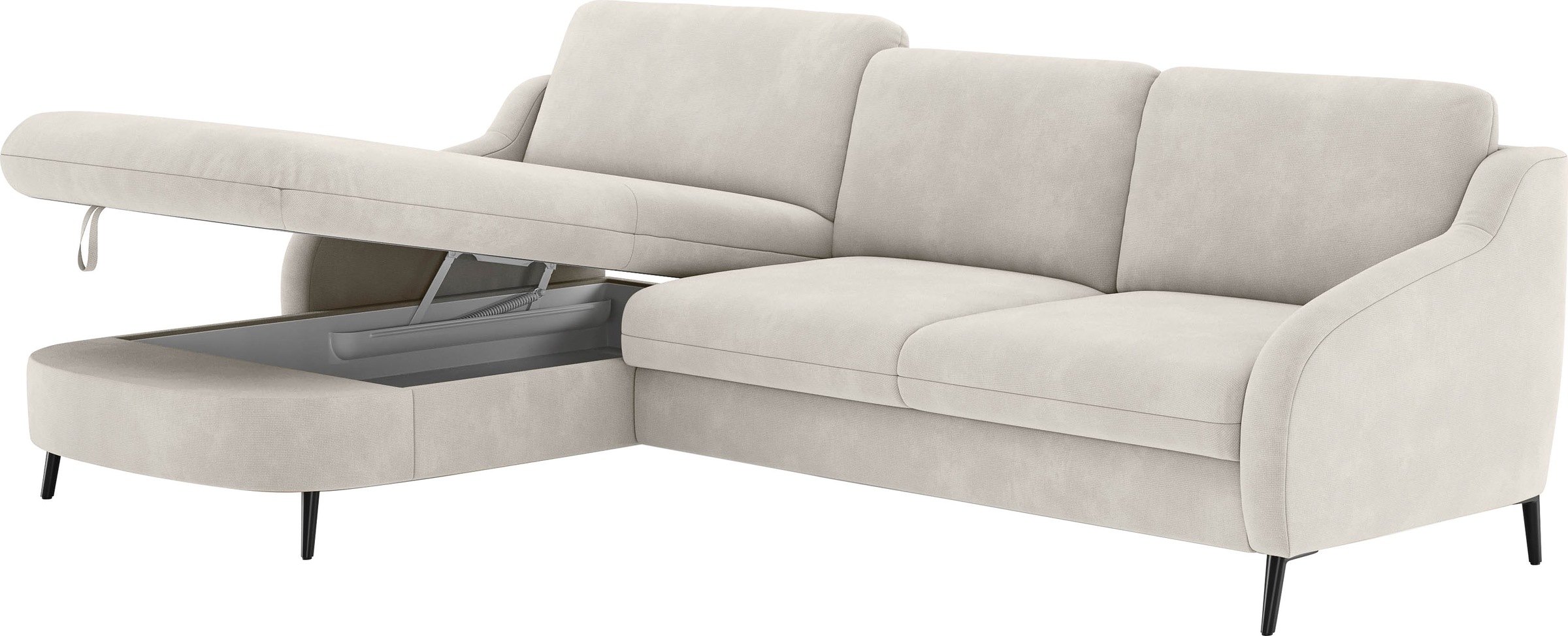 sit&more Ecksofa »Soul L-Form«, wahlweise mit Bettfunktion und Bettkasten oder Schubkasten