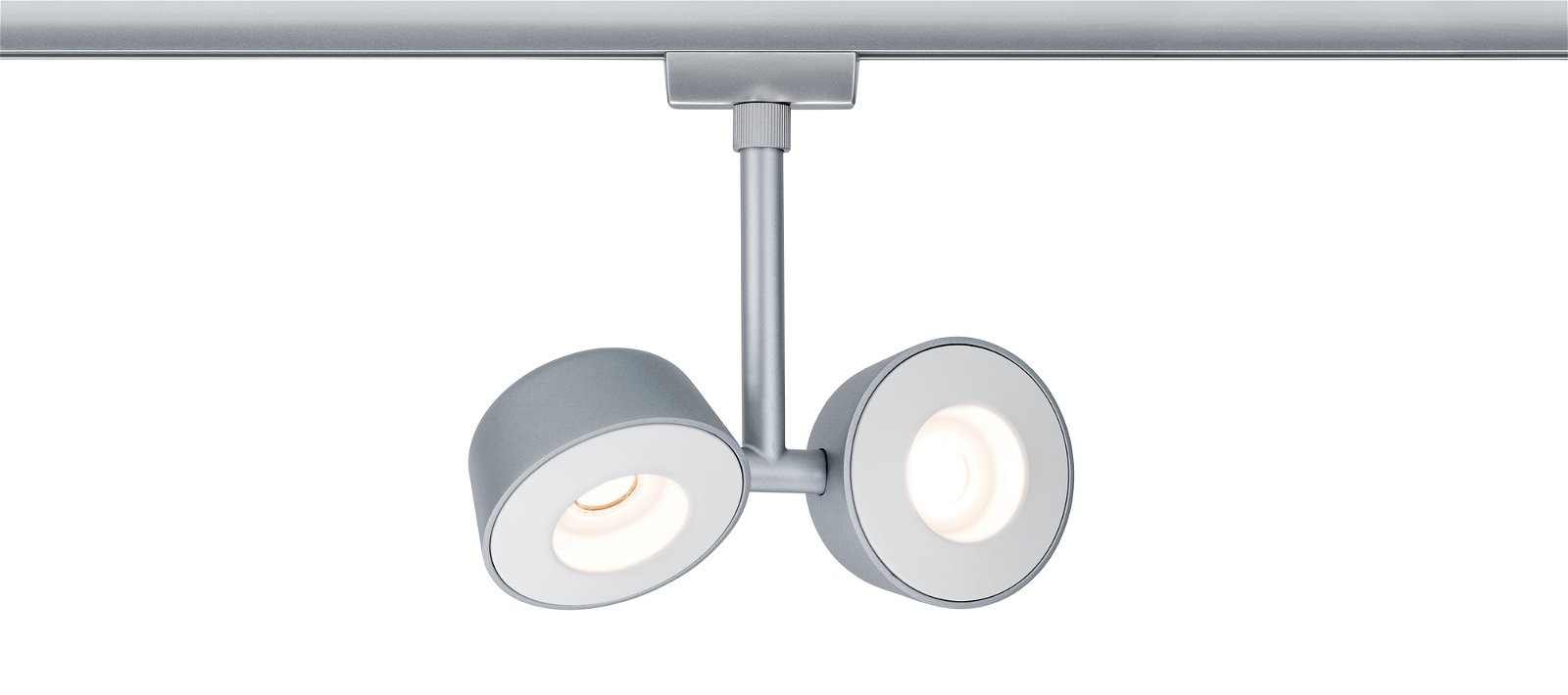 Paulmann Schienensystem-Leuchten »URail Schienenspot Pellet 2x350lm 2x6,7W 2700K 230V Chrom matt, Weiß«, dimmbar, Doppelspot