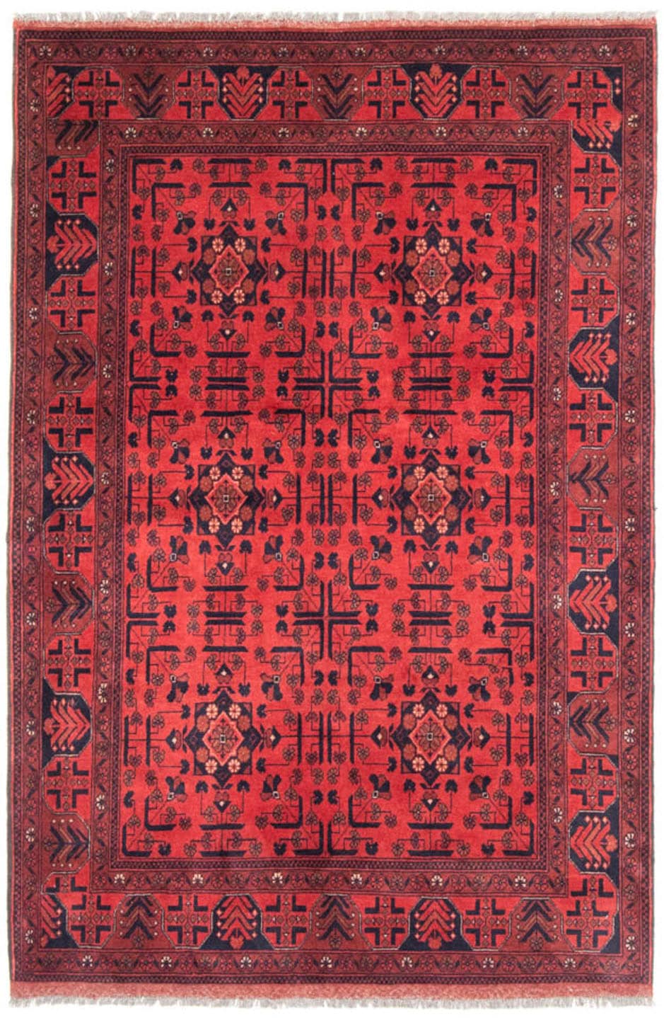 morgenland Wollteppich »Khal Mohammadi Durchgemustert Rosso 190 x 130 cm«, günstig online kaufen