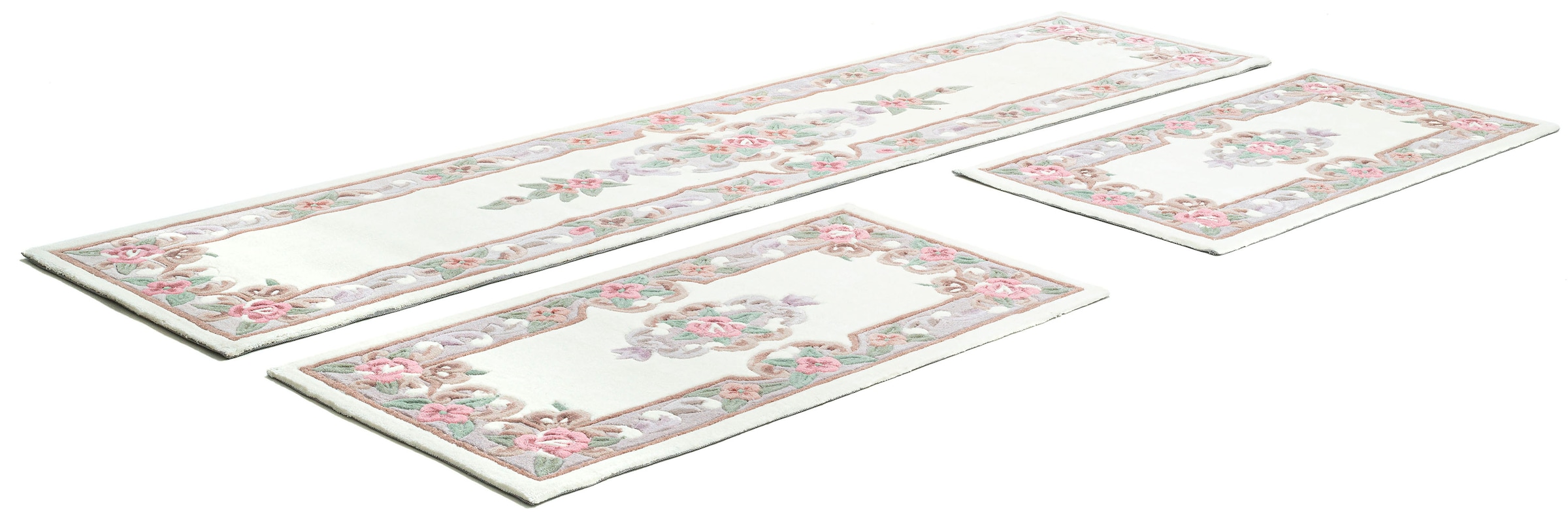 THEKO Bettumrandung »Ming«, (3 tlg.), Bettvorleger, Läufer-Set, hochwertiges Acrylgarn, florales Design
