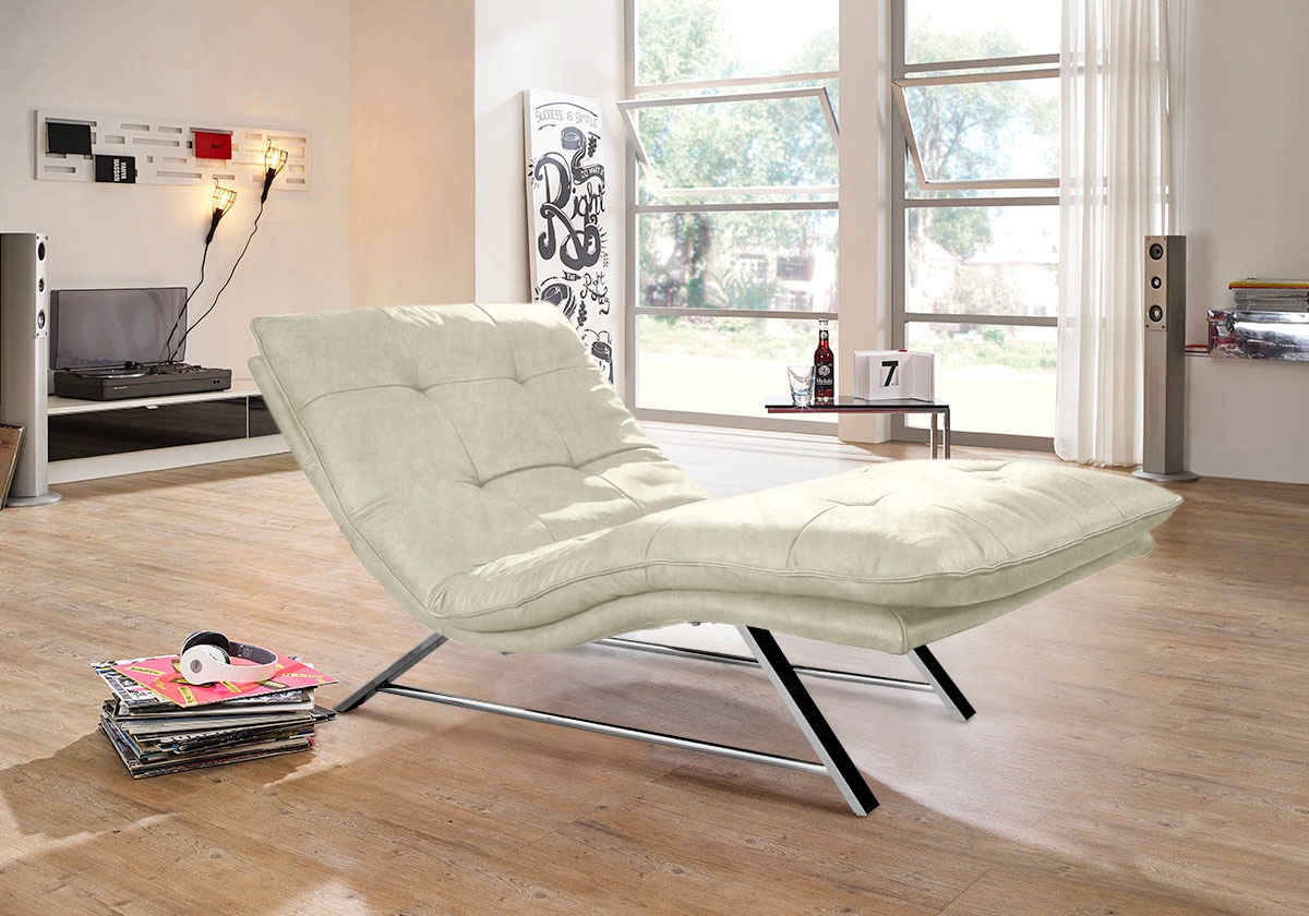 W.SCHILLIG Relaxliege »daily dreams«, in Waffelkissen-Optik, wahlweise mit Motor, Kufengestell, in 2 Breiten