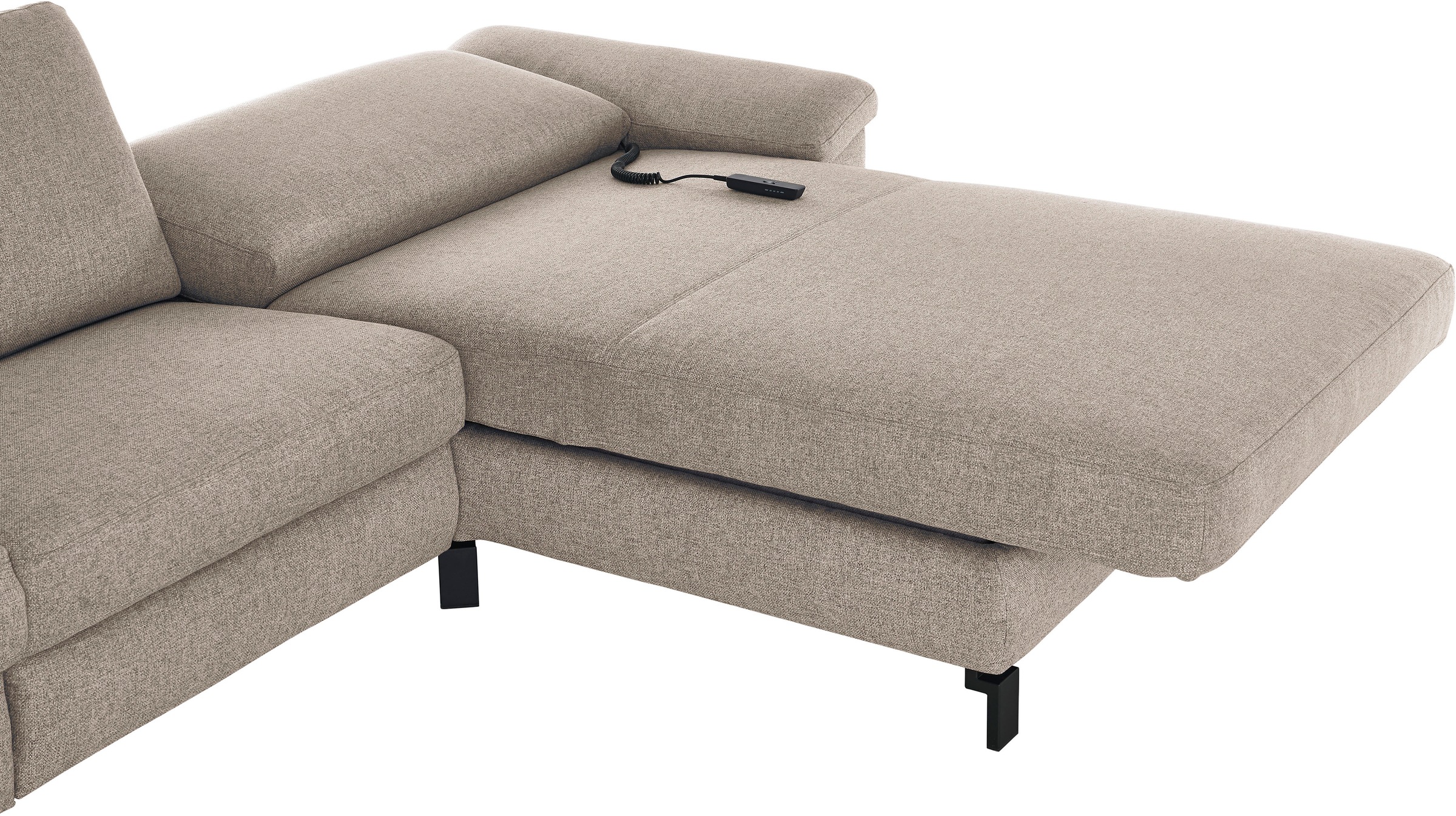3C Candy Ecksofa »Mainau L-Form«, Relaxfunktion im 1,5-Sitzer, motorische Schlaffunktion in Longchair