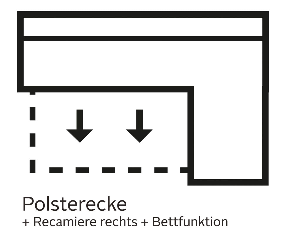 Home affaire Ecksofa »Italia L-Form, B: 217 cm« Bettfunktion, Bettkasten & 1 Zierkissen, Federkern