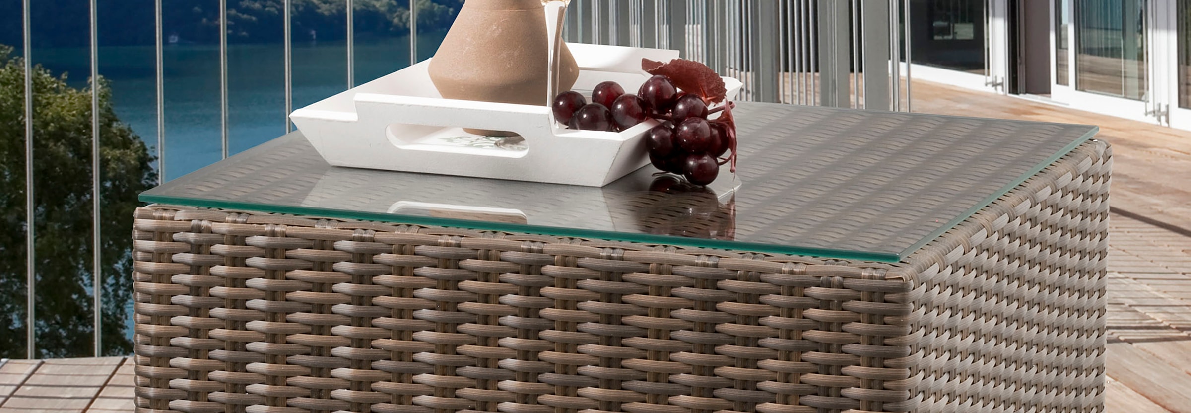 Destiny Beistelltisch »AUCKLAND«, Aluminium, Polyrattan