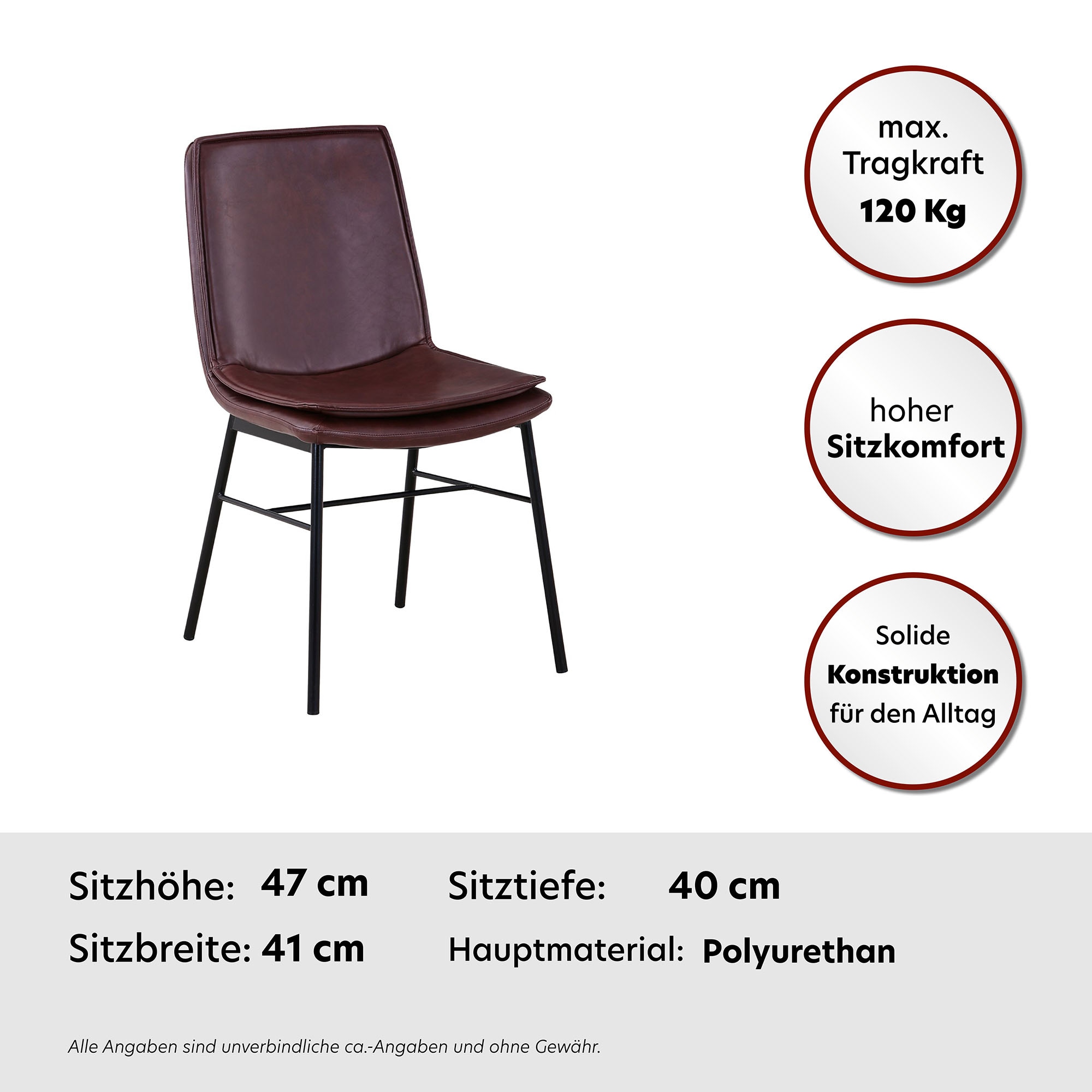 Kayoom Polsterstuhl »Stuhl Brady 125 2er-Set«, pflegeleicht, bequem