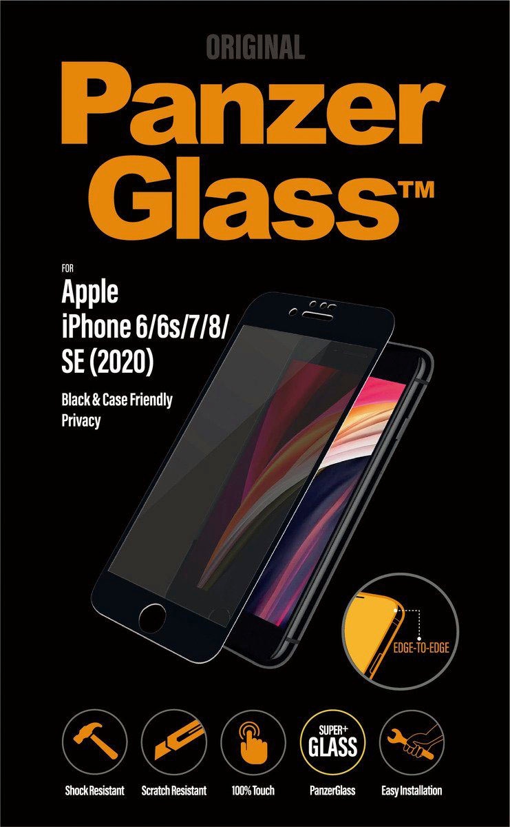 PanzerGlass Displayschutzglas »Privacy Case Friendly iPhone 6/7/8/SE (2020)«, für Apple iPhone 6/6s/7/8/SE (2020)