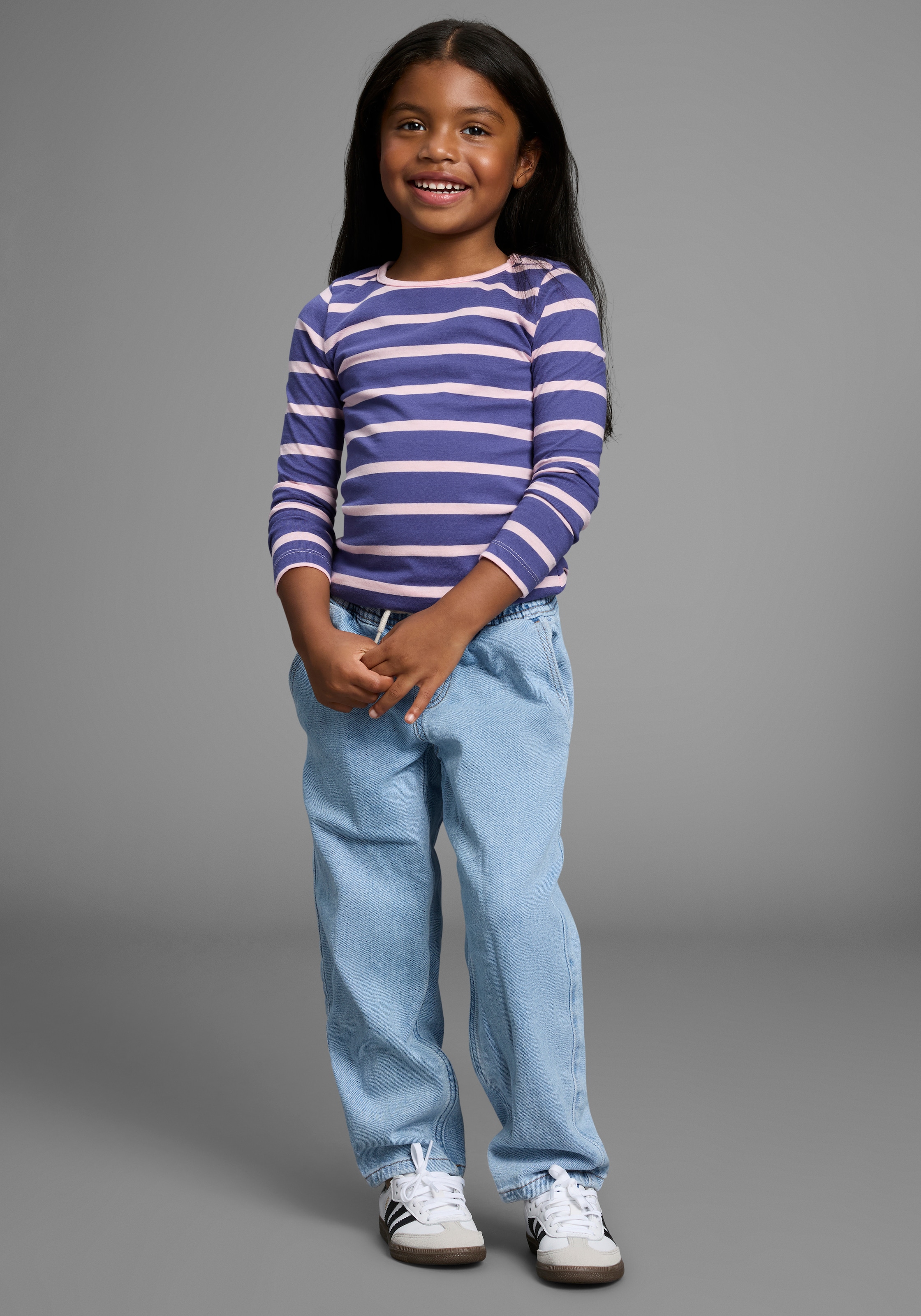KIDSWORLD Langarmshirt »für kleine Mädchen«, (2 tlg., 2er-Pack), Langarm, lässige Passform