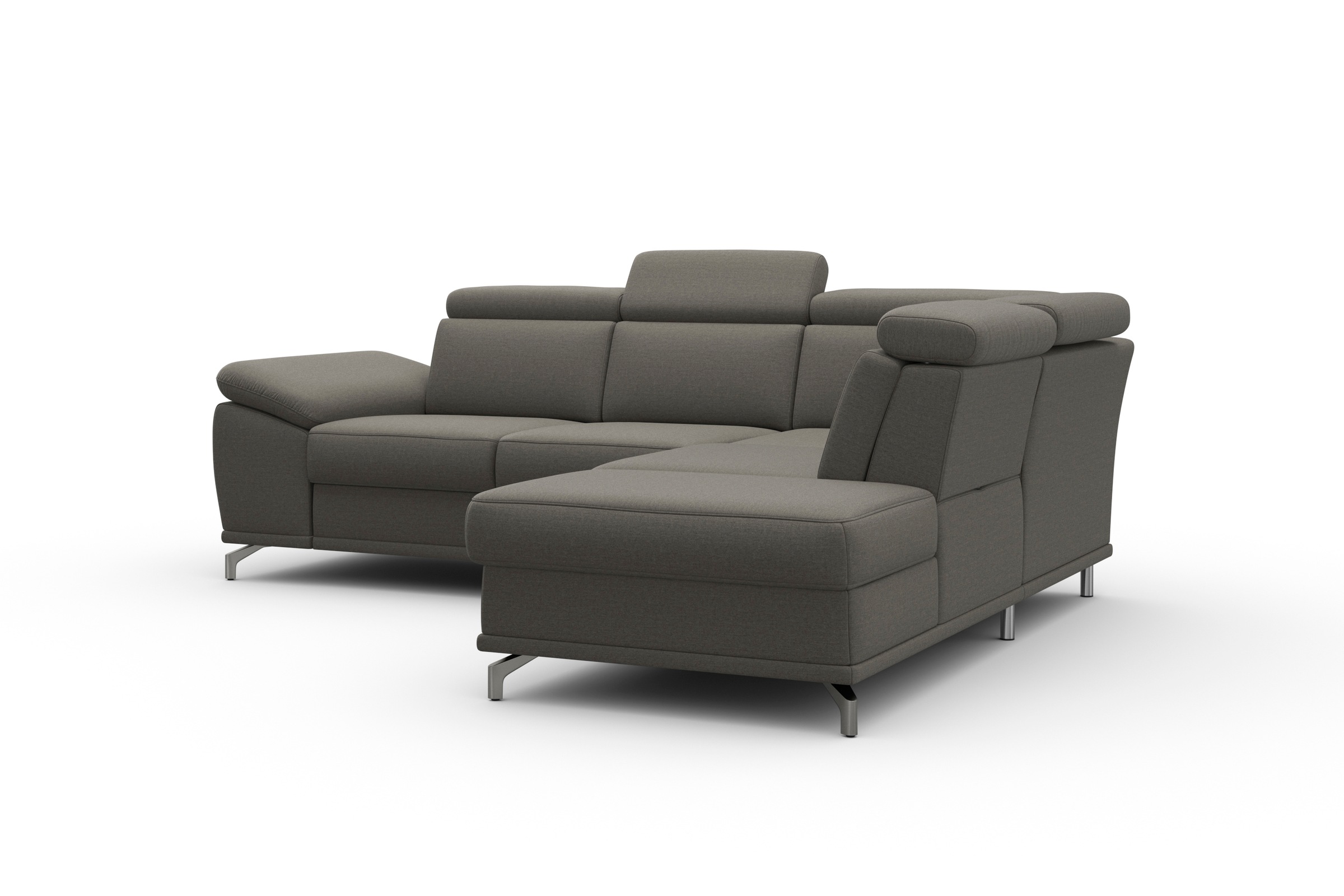 sit&more Ecksofa »Cabrio L-Form, mit Sitztiefenverstellung, Arm- und Kopfteilverstellung«, 3 Nierenkissen, Federkern, optional Bettfunktion und Stauraum