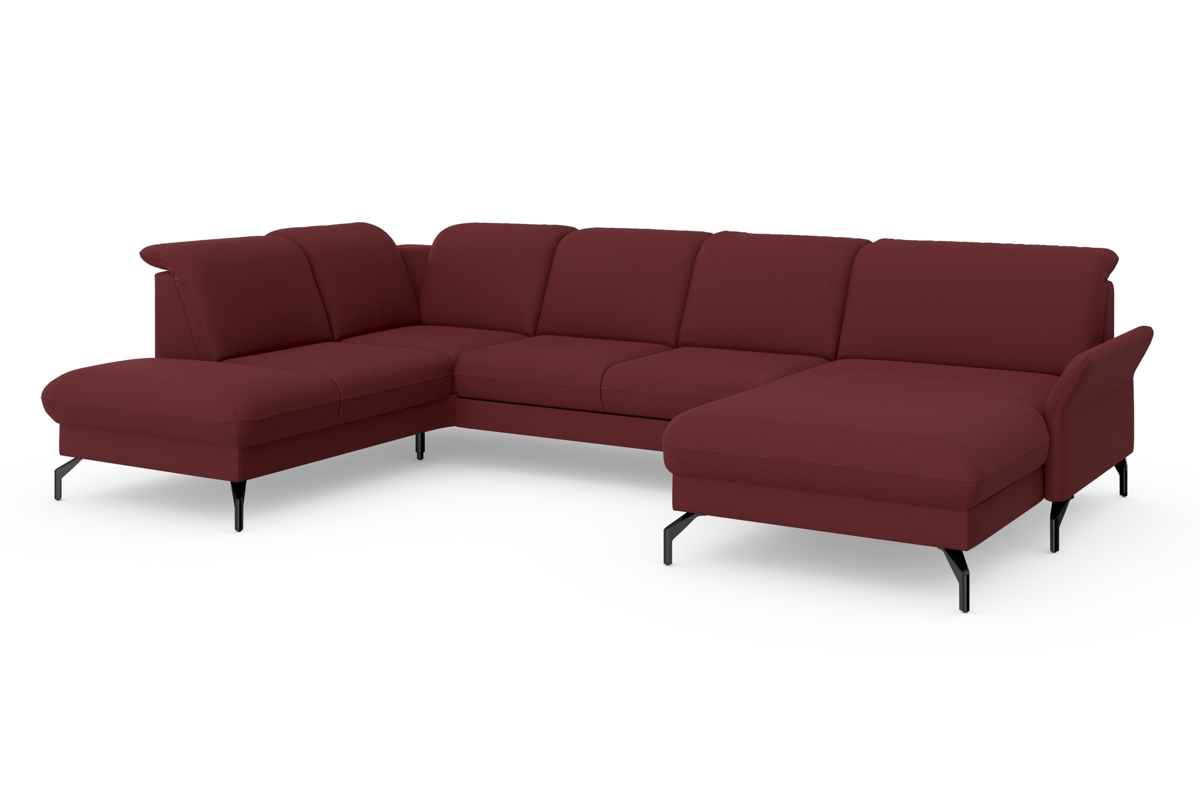 sit&more Wohnlandschaft »Fashion U-Form«, wahlweise mit Kopfteilverstellung, Vorziehsitz, motorisch, Metallfüße