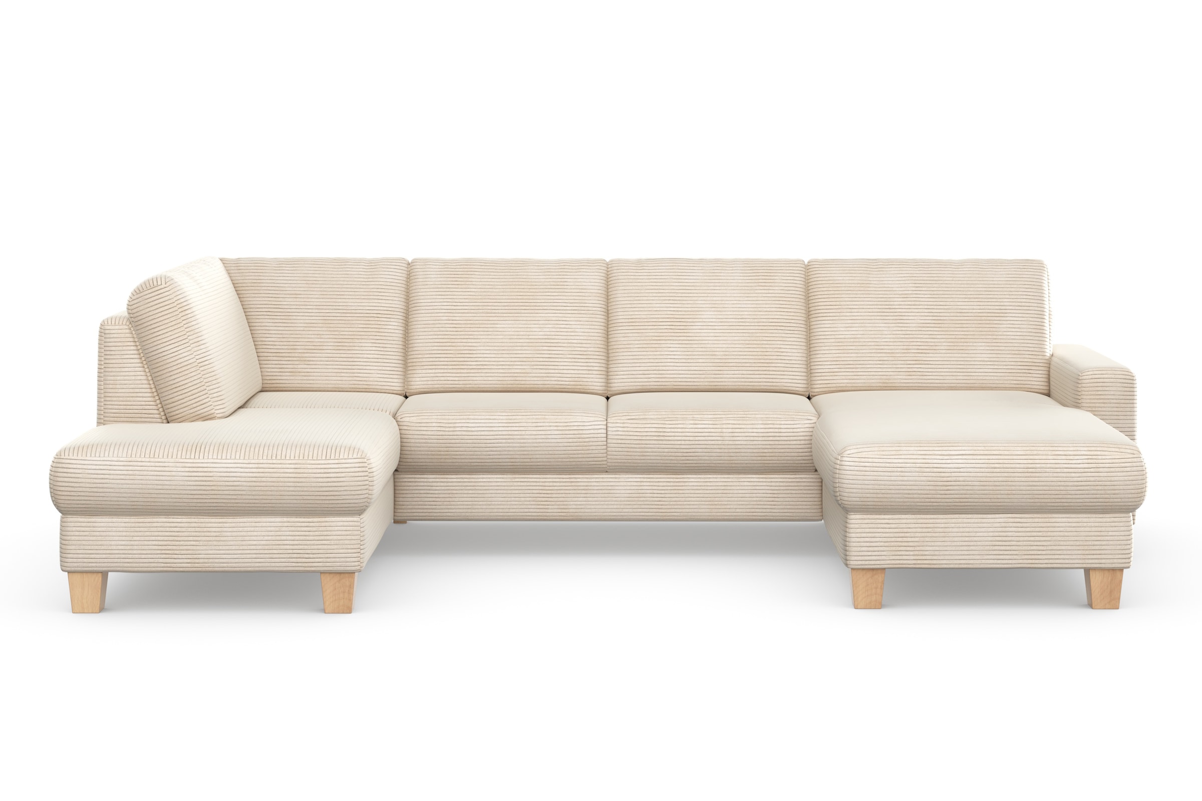 Home affaire Wohnlandschaft »Summer U-Form«, mit oder ohne Bettfunktion und Bettkasten, Cord-Bezug