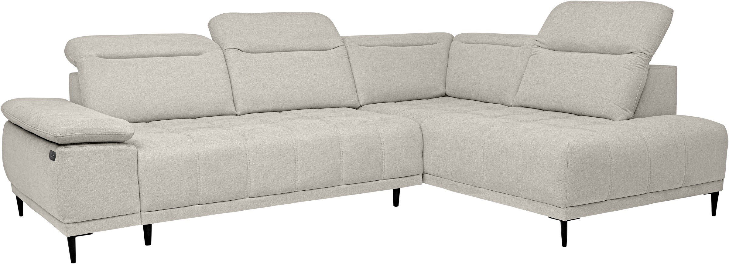 WERK2 Ecksofa »Focus-L 204 x 278 cm inkl. Komfortfunktionen, bequem, bodenfrei« Luxus-Microfaser, L-Form, elektrische Sitztiefenverstellung