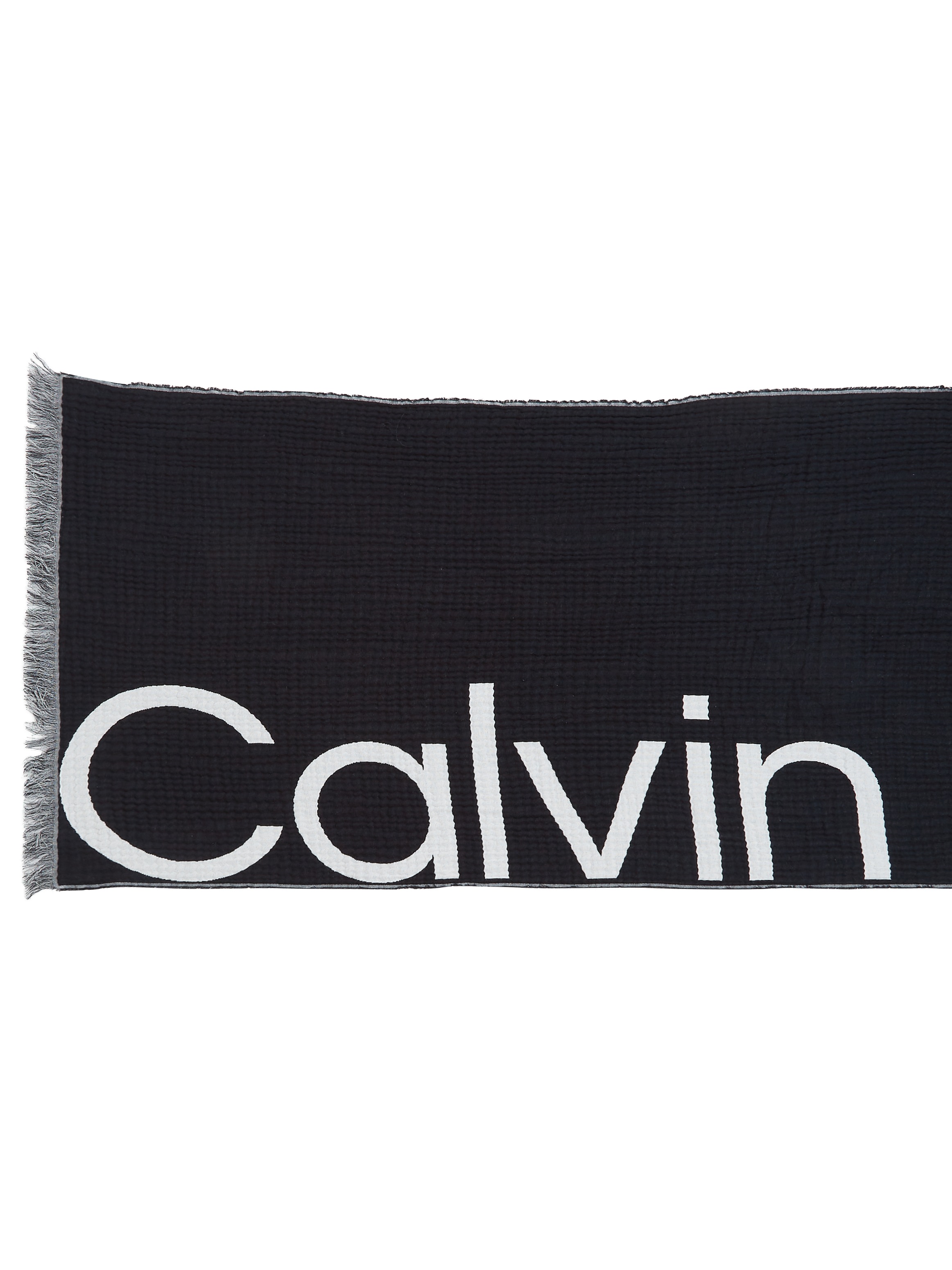 Calvin Klein Schal »LOGO 2-TONES COTTON GAUGE SCARF«, Logostickerei