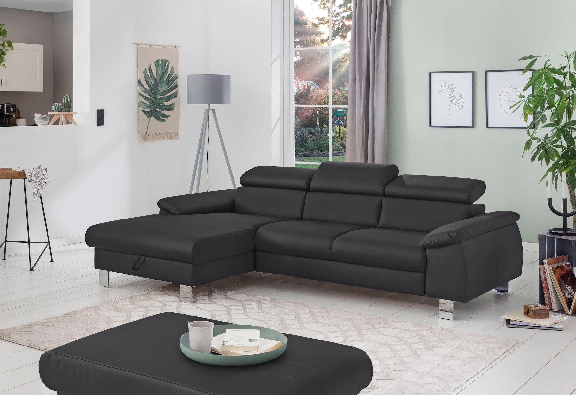COTTA Ecksofa »Komaris L-Form, B: 244 cm« mit Kopfteilverstellung, optional günstig online kaufen