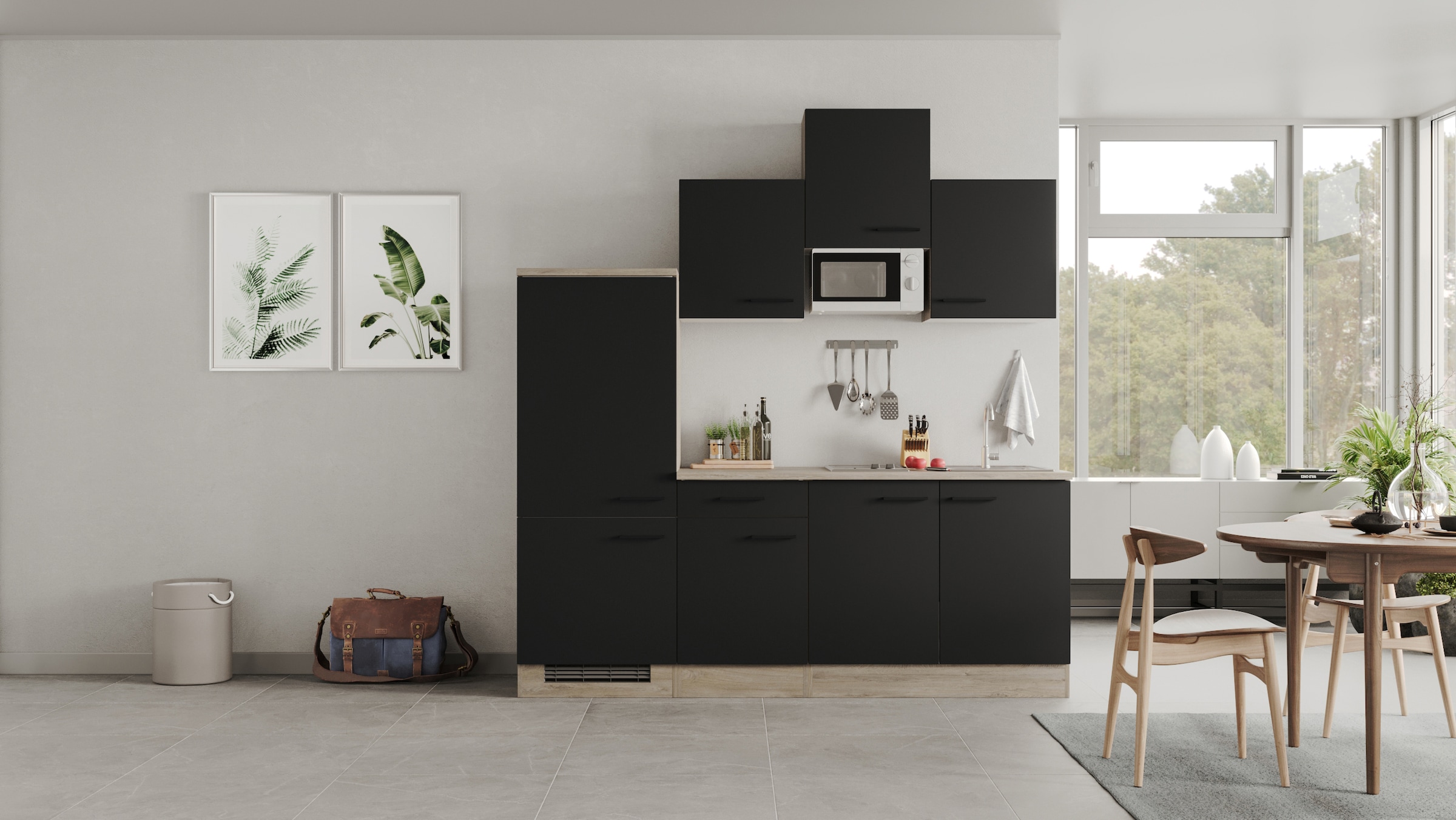 Flex-Well Küchenzeile »Capri«, mit E-Geräten, Gesamtbreite 210 cm, in weiten Farben erhältlich