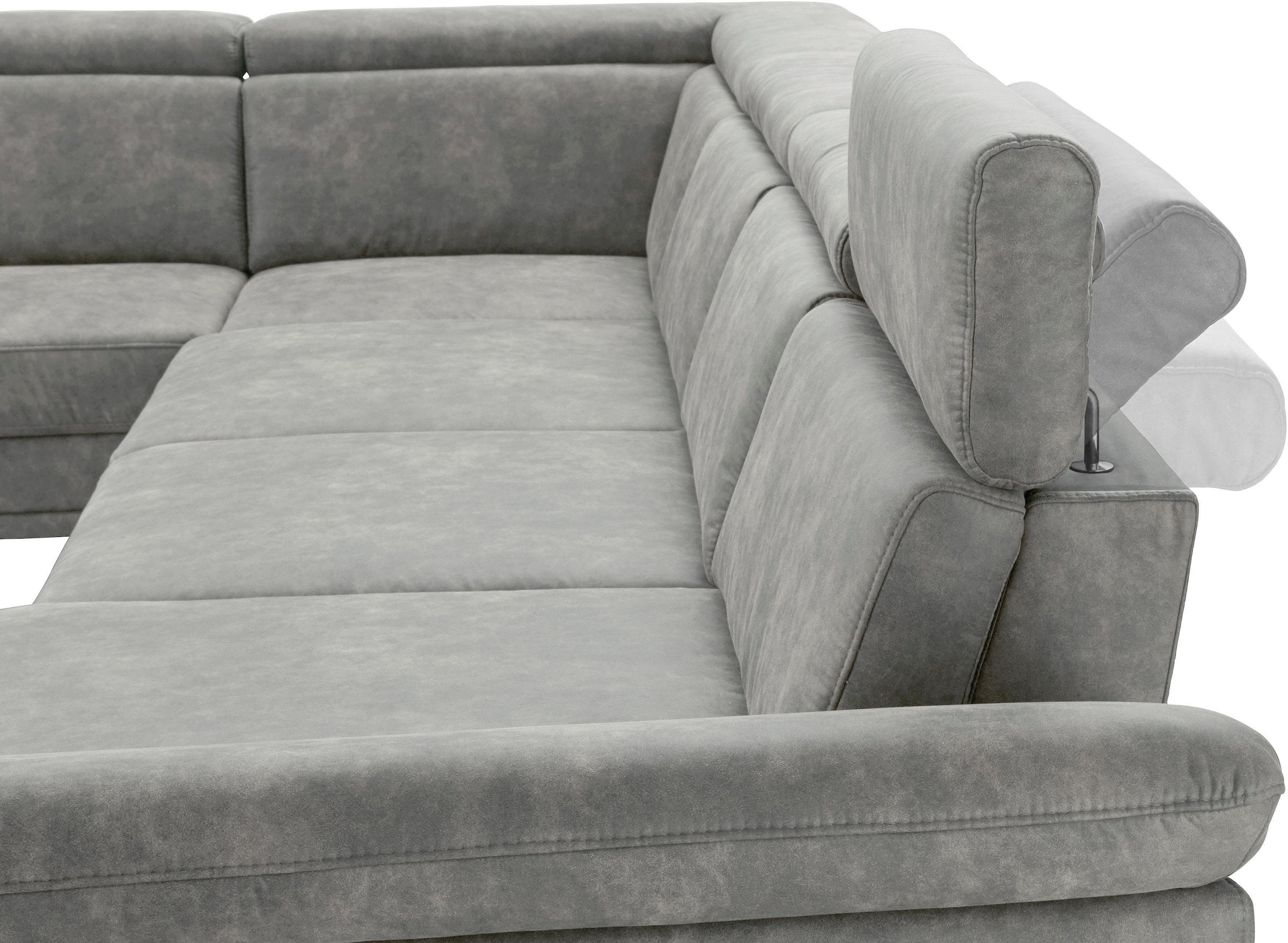 sit&more Wohnlandschaft »Scorpio U-Form«, inklusive Sitztiefenverstellung, mit Kopf- und Armteilverstellung