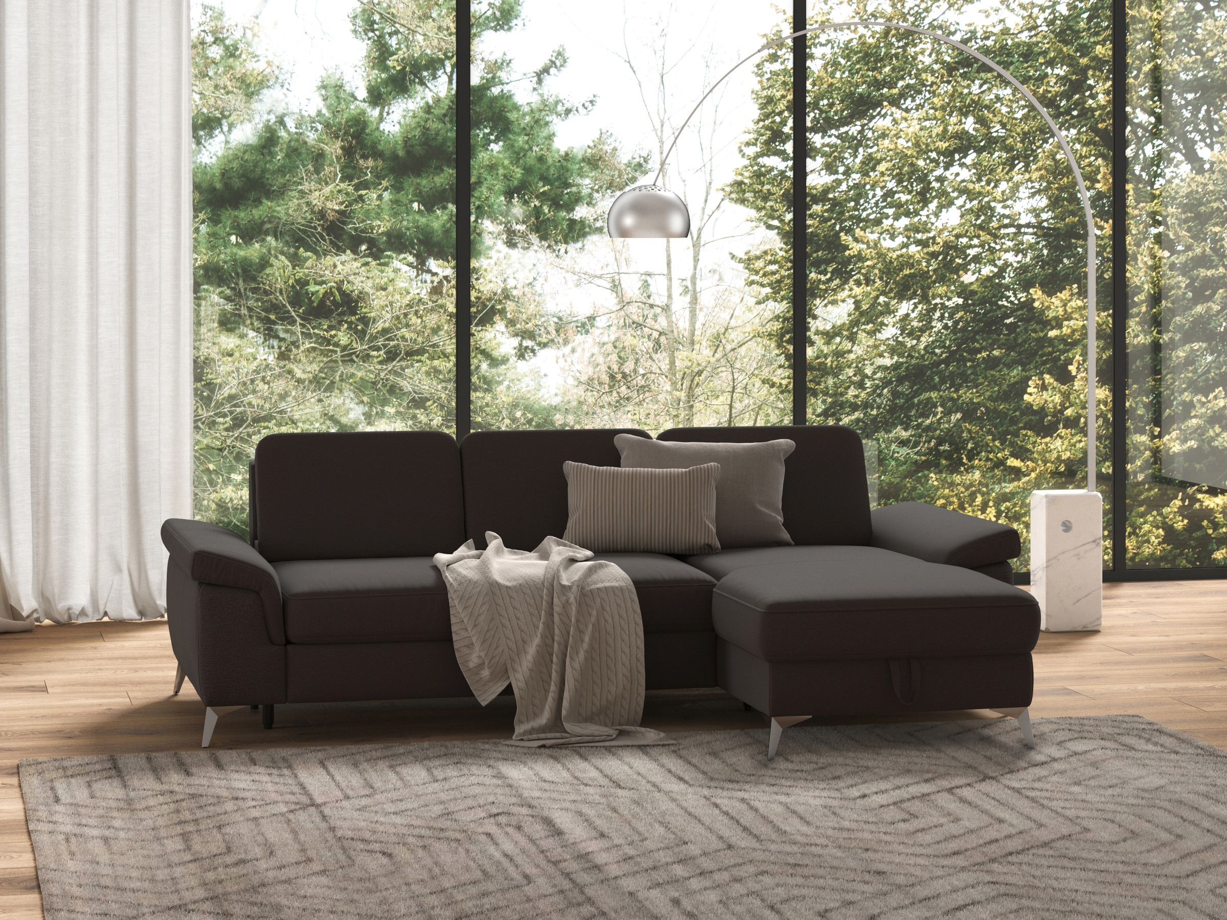 sit&more Ecksofa »Padua L-Form«, inklusive Sitztiefenverstellung, Armteilfunktion und Federkern